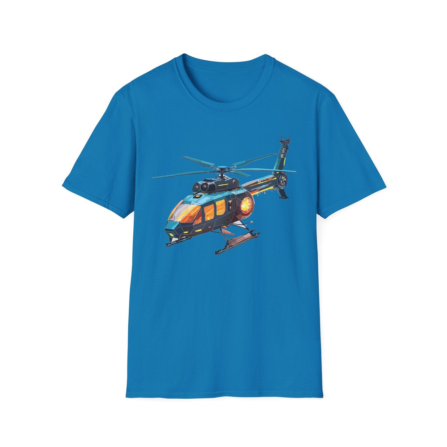 Chopper Helicopter Shirt Unisex Gildan Softstyle 64000 Cotton Tee Short Sleeve Graphic Tee