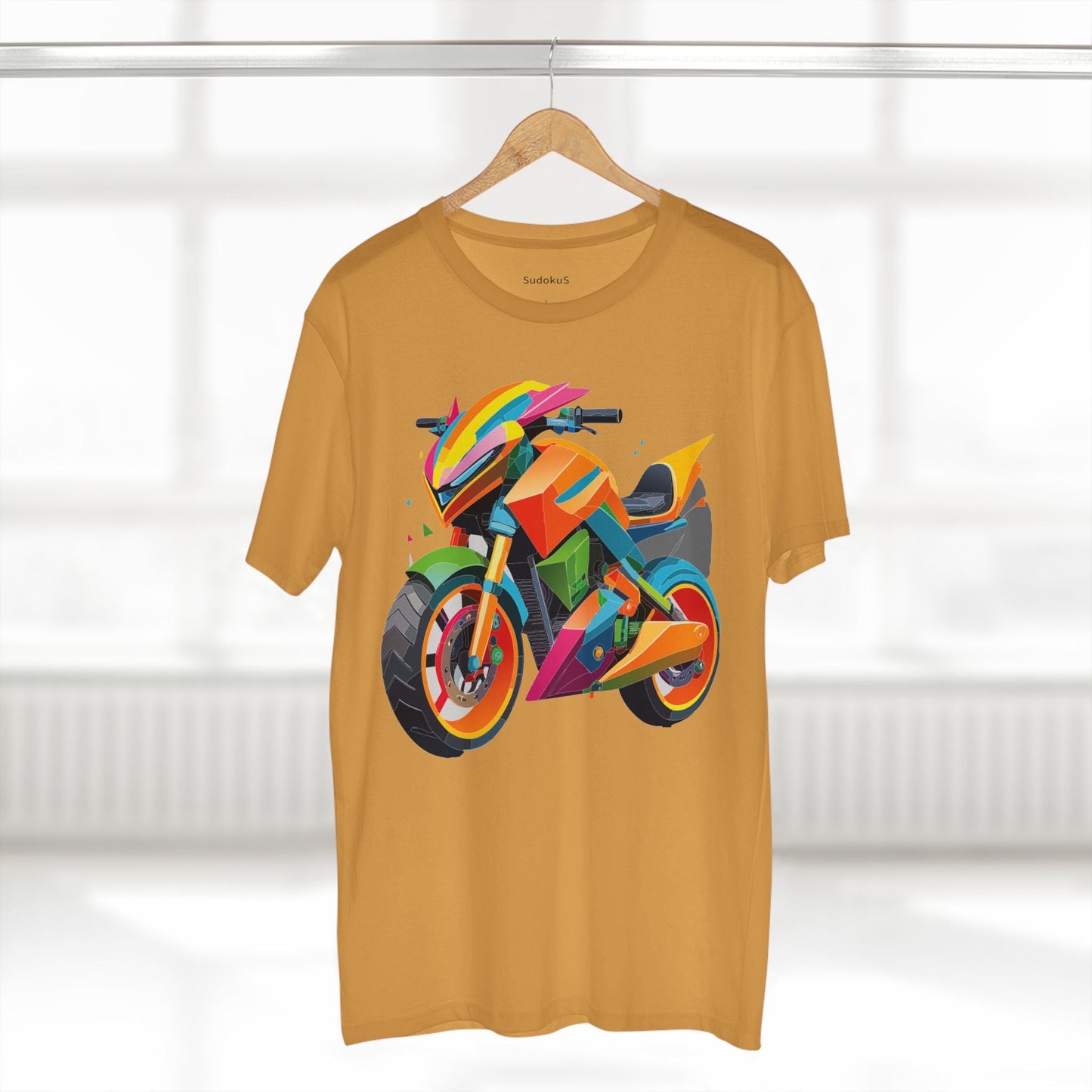 Moto Bike Graphic Unisex 100 Cotton Staple Tee 7