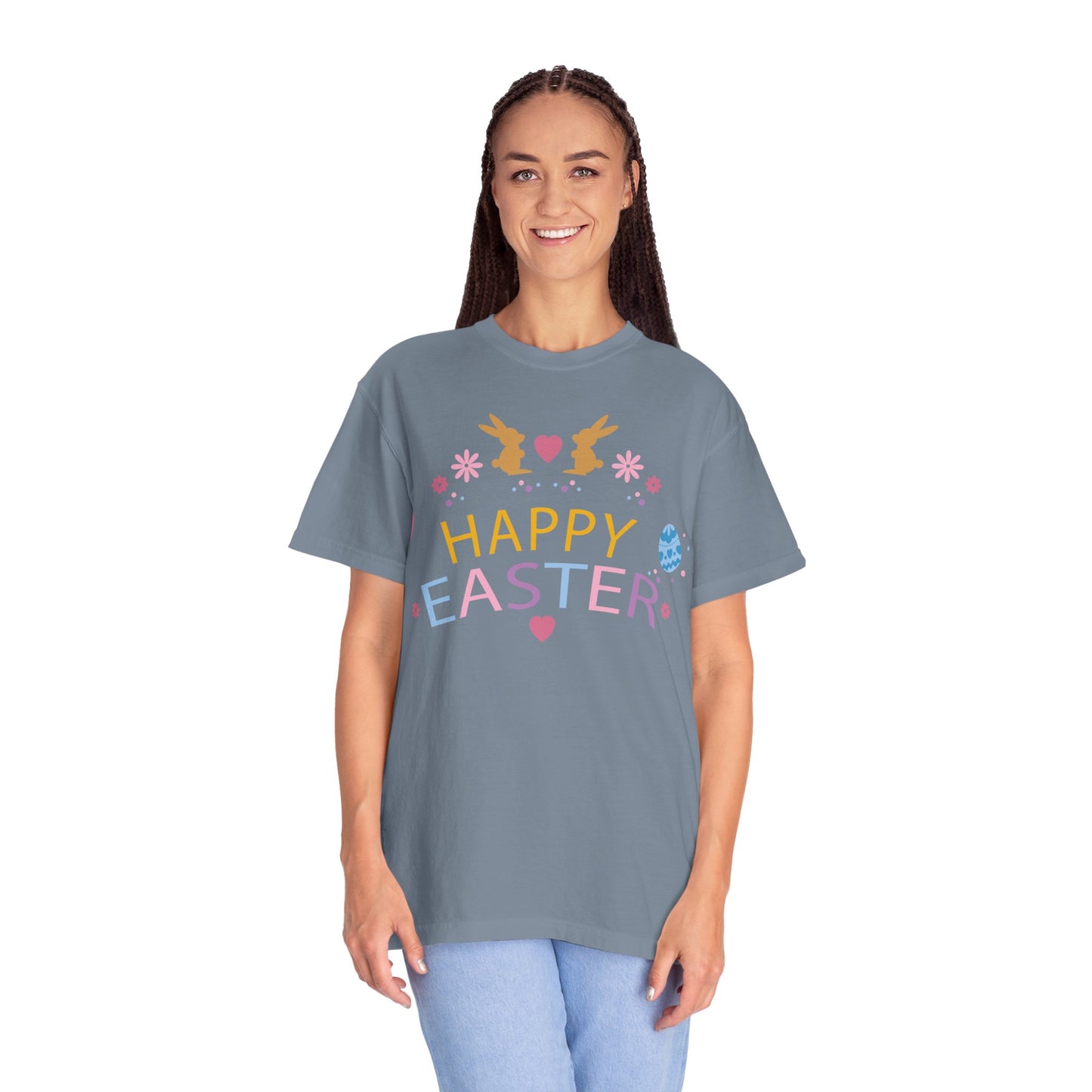 Easter Bunny Heart T-Shirt, Tee Shirt with Easter Signature, T Shirt with Easter Prints, Tee Shirt with Easter Design 2