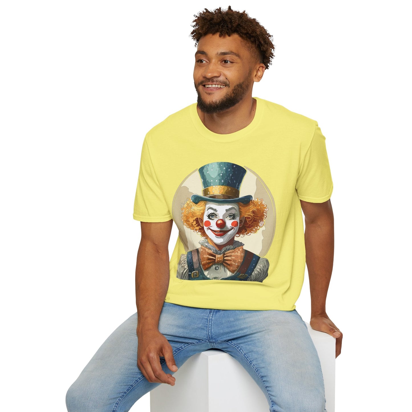 Clown Shirt Unisex T Shirt With Clown Circus Theme Funny Man Shirt Gildan Softstyle 64000