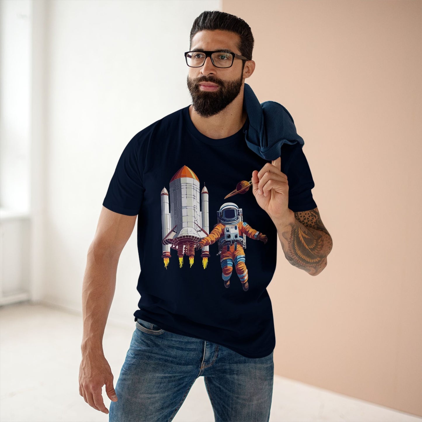 Cosmos Shirt Astronaut Tee CS 7 Unisex Premium Cotton Staple Tee Retro2Nova Art Original Art Design