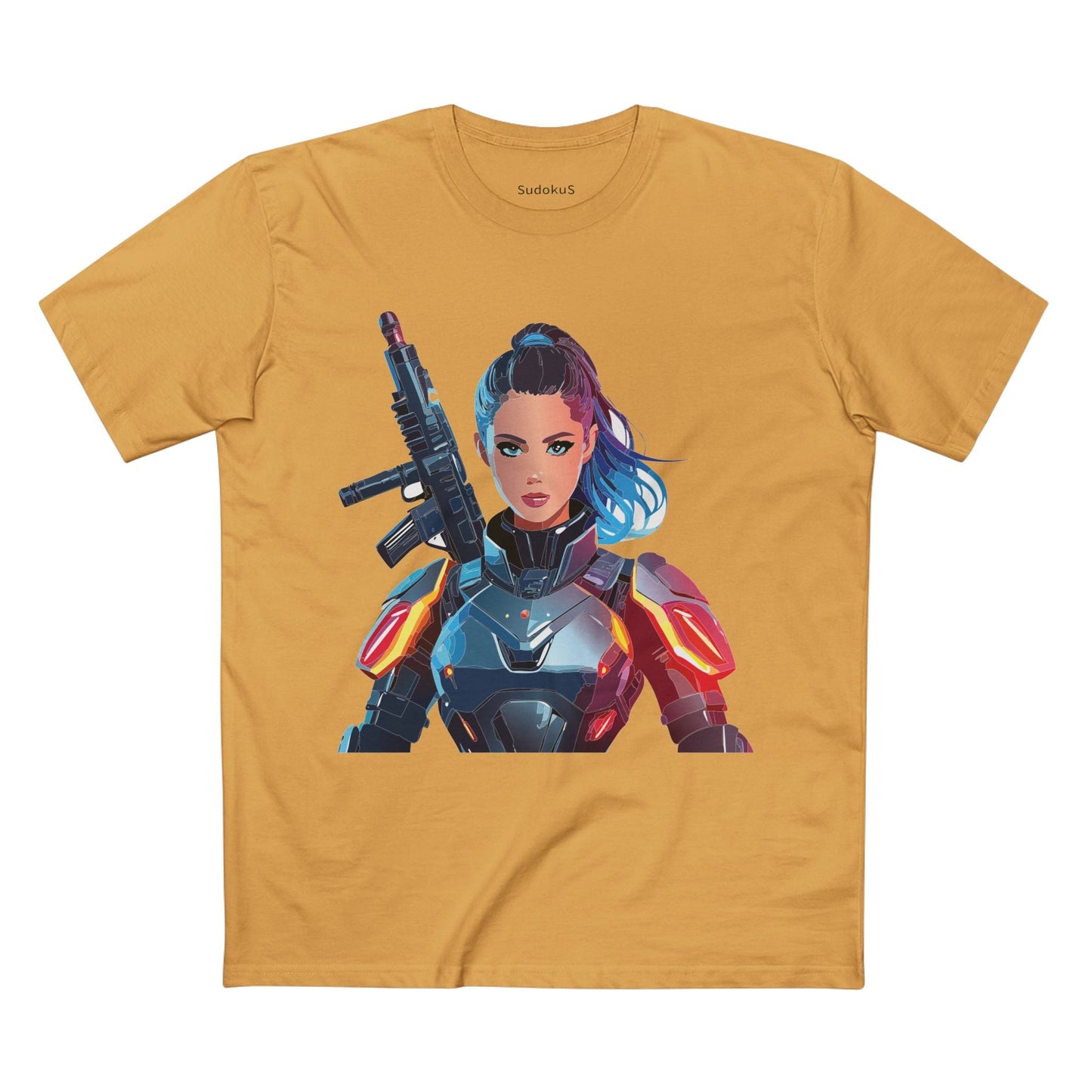Army-woman Graphic Unisex 100 Cotton Staple Tee 15
