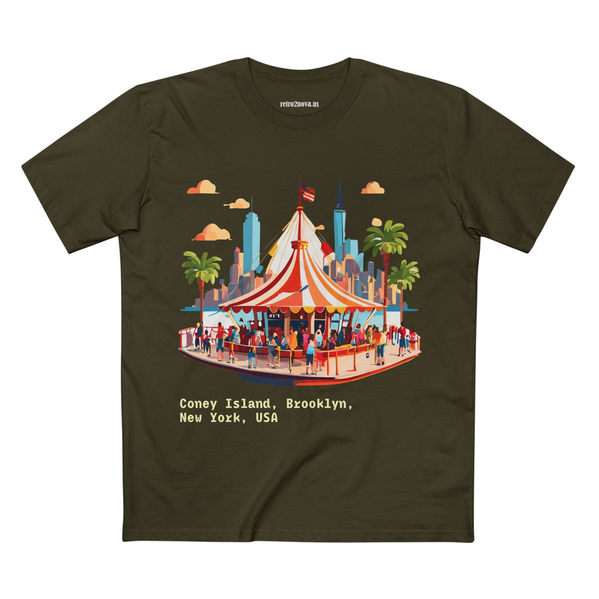 Coney Island Carousel T-Shirt | Brooklyn New York Illustration