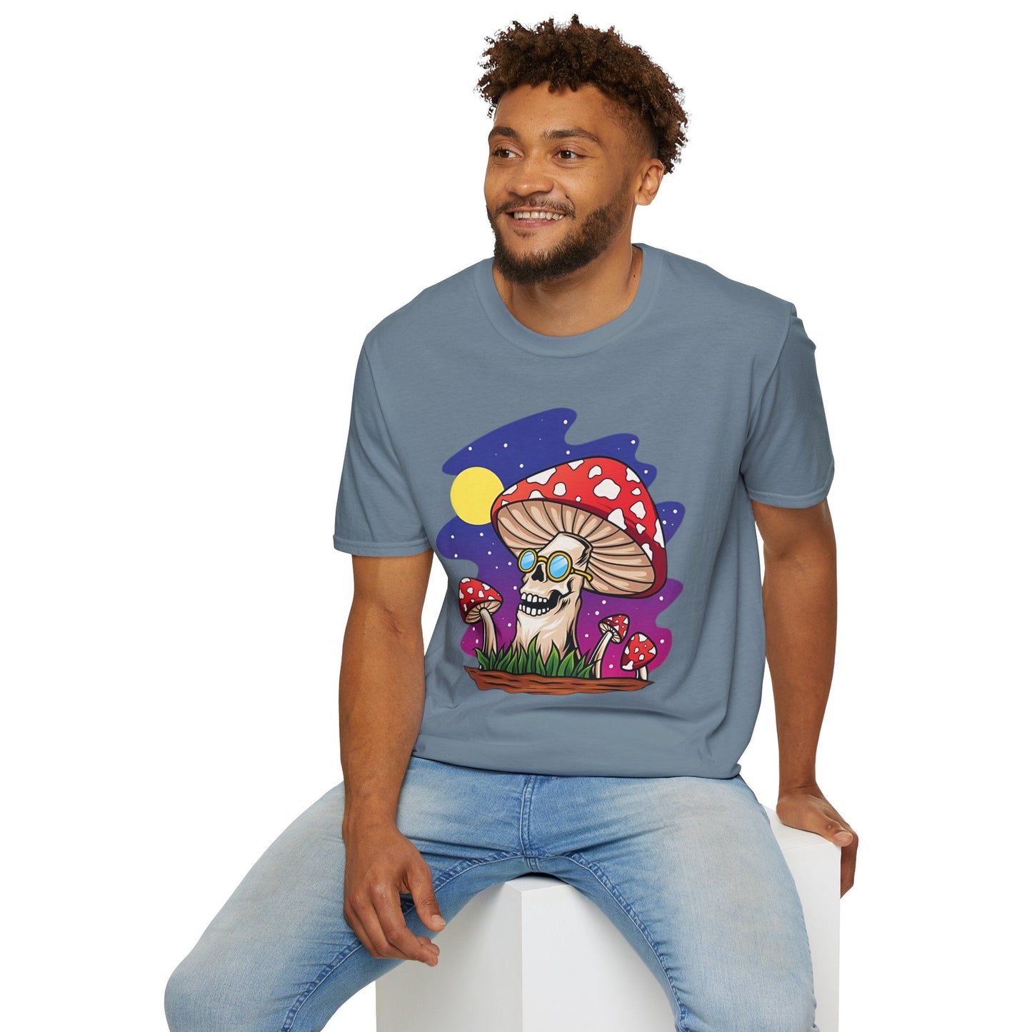Funny Mashroom Graphic Unisex Softstyle Cotton With Cartoon Illustration Design 26