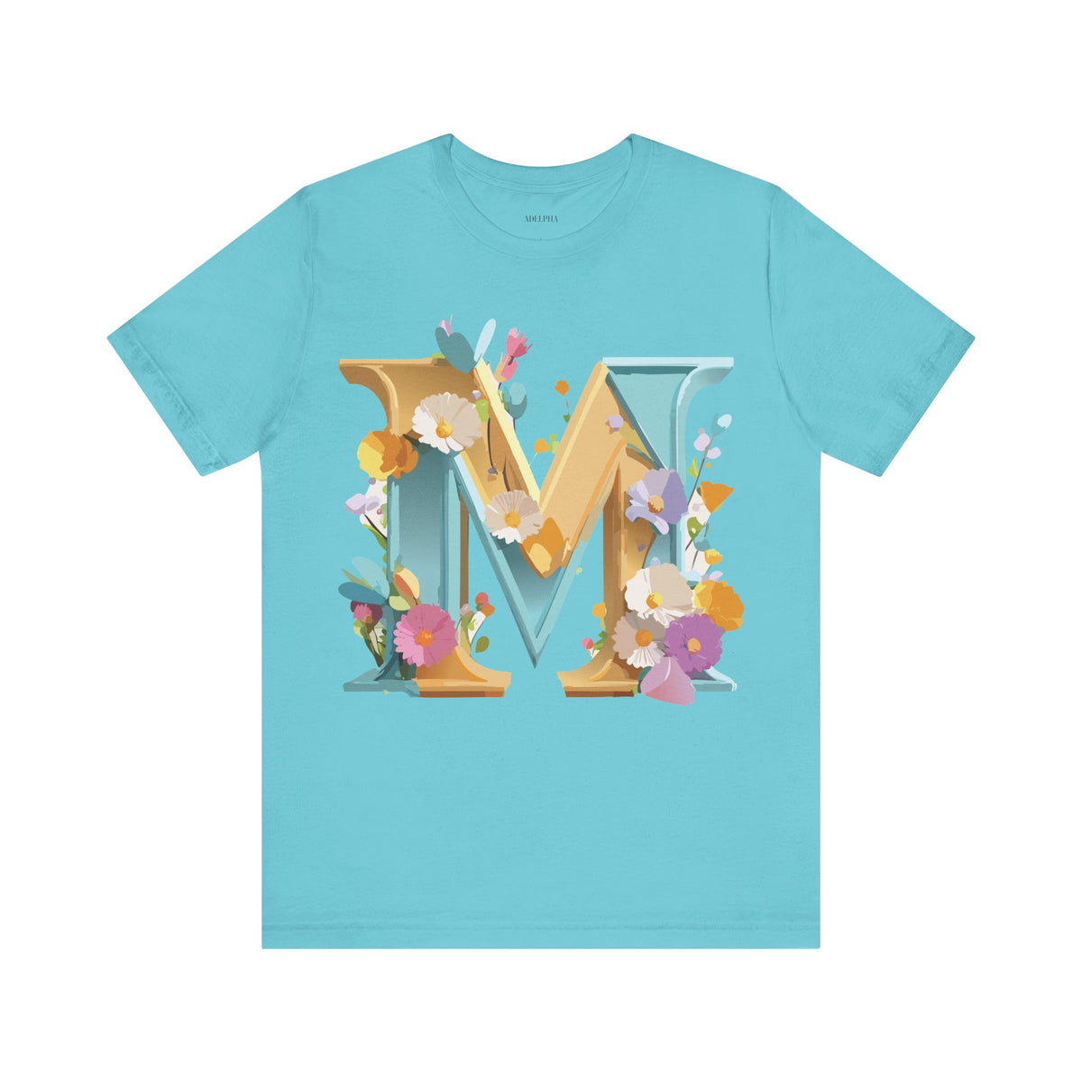 Letter M Graphic Unisex Cotton Bella+Canvas Tee with Art Letter Design