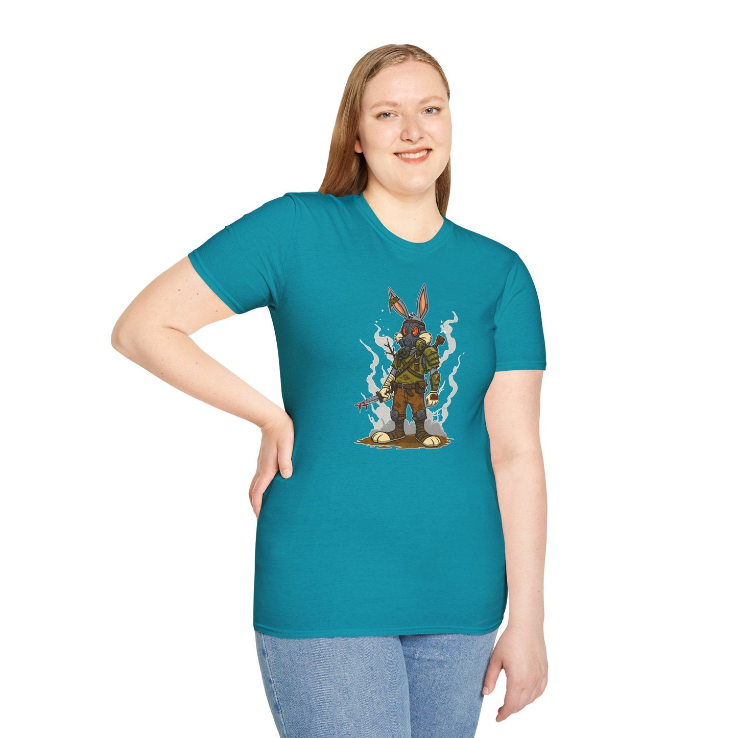 Cartoon Bunny Graphic Unisex Cotton Animal Animation Artwork Design Tee 12