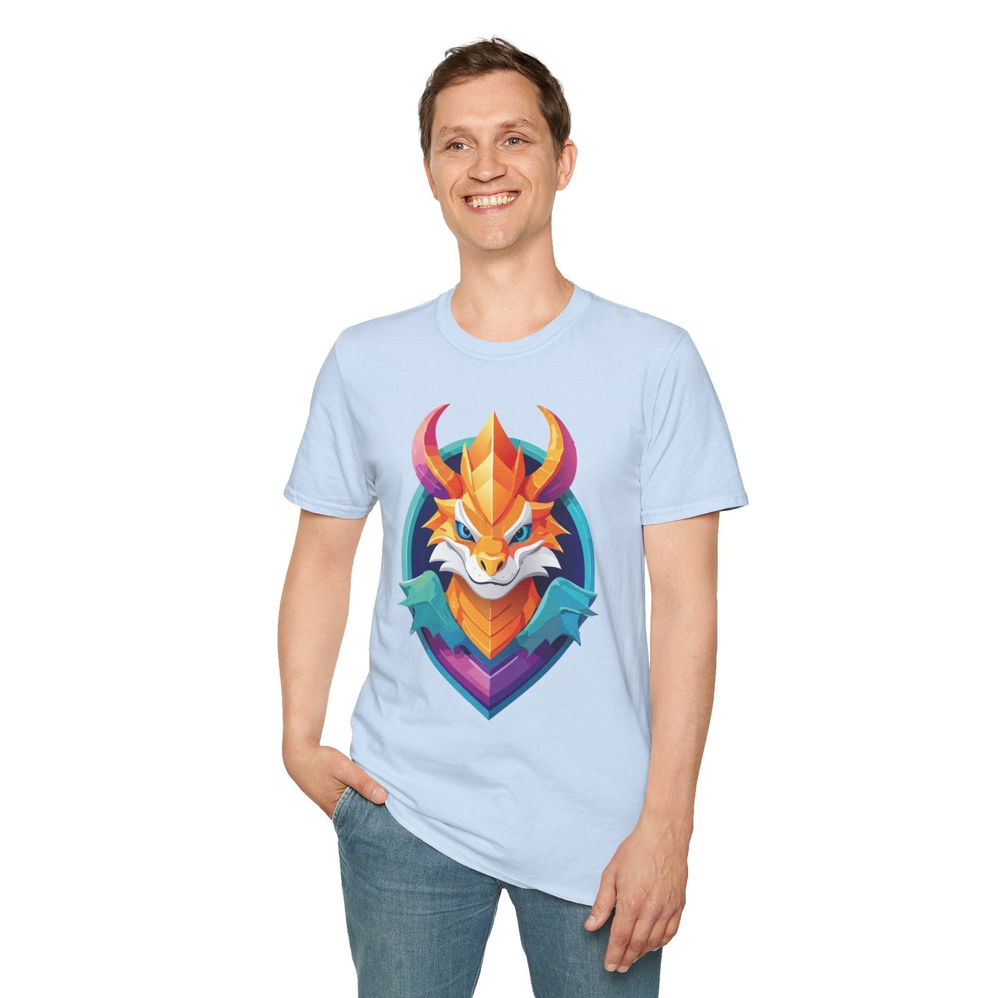 Dragon T Shirt Unisex Gildan Softstyle 64000 Comfortable Cotton Tee With Animal Design