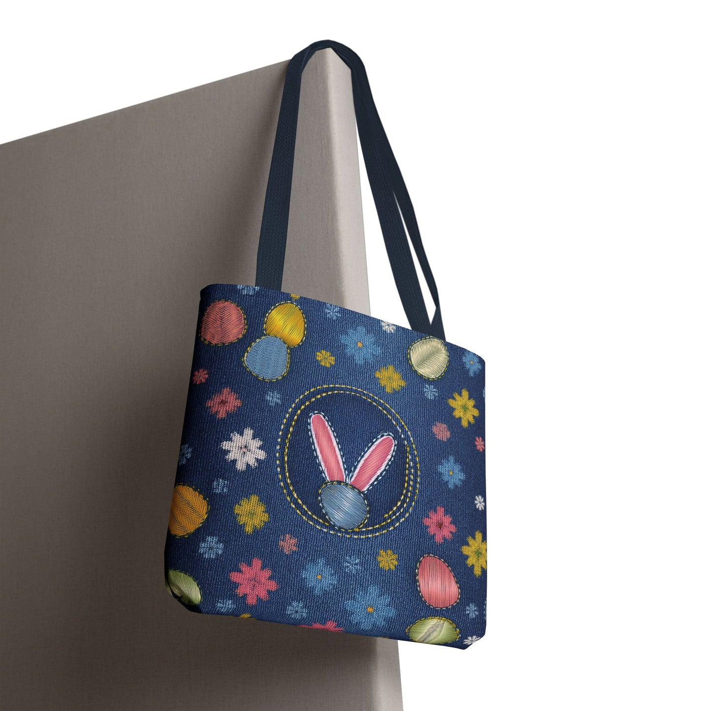 Easter Graphic Design Denim Fabric Imitation Print Unisex Canvas Bag Poly Spun 3 Sizes Tote Bag 204-10