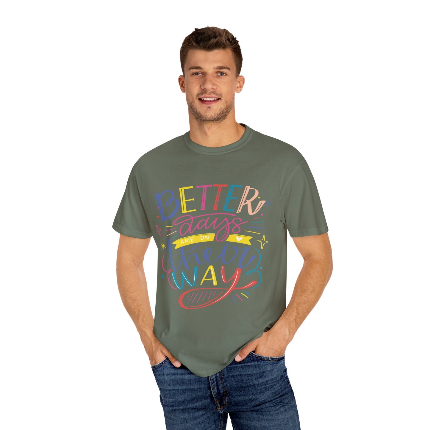 Unisex T-shirt with art design with positive quotes print