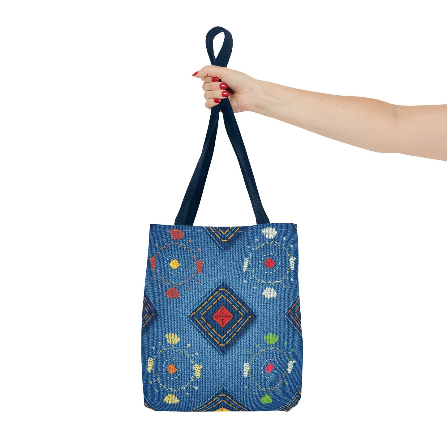 Diwali Graphic Denim Fabric Imitation Print Unisex Canvas Bag Poly Spun 3 Sizes Tote Bag 205-24