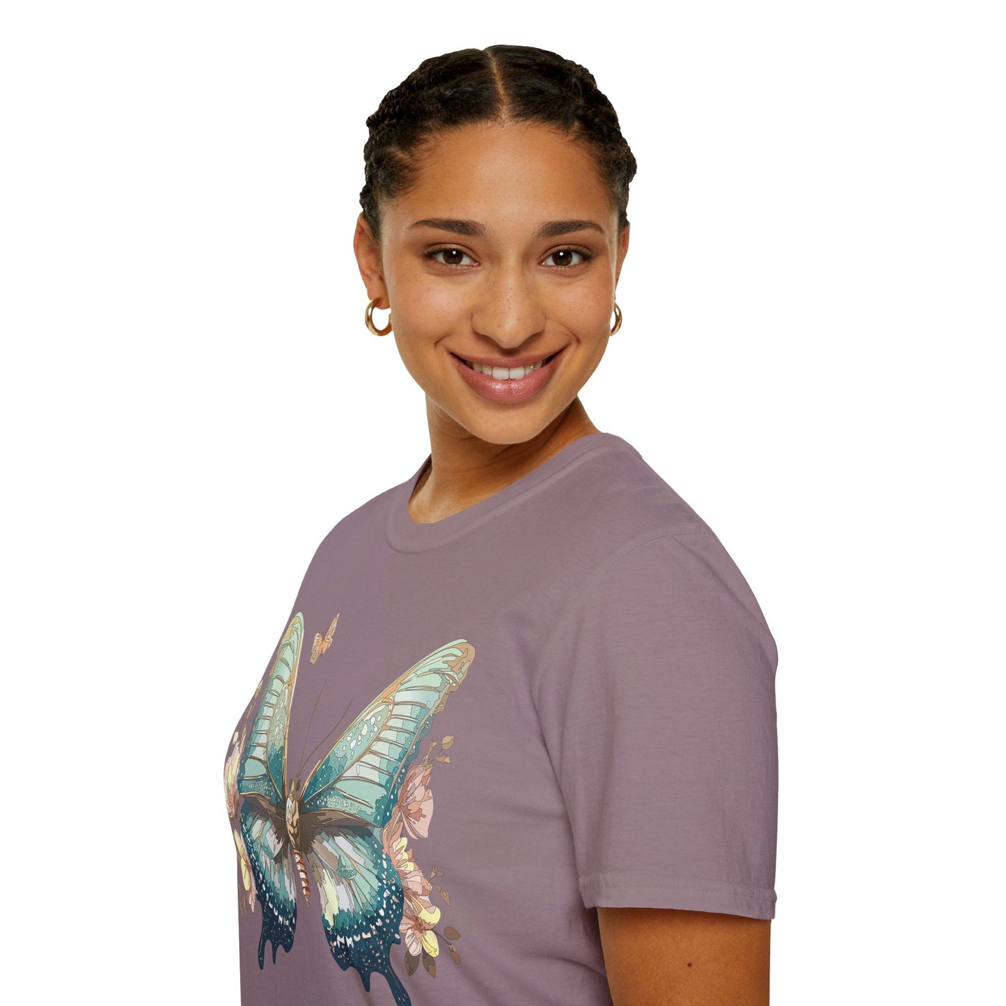 Butterfly Print Unisex T Shirt Monarch Design Softstyle 64000 Gildan Cotton Tee Quality