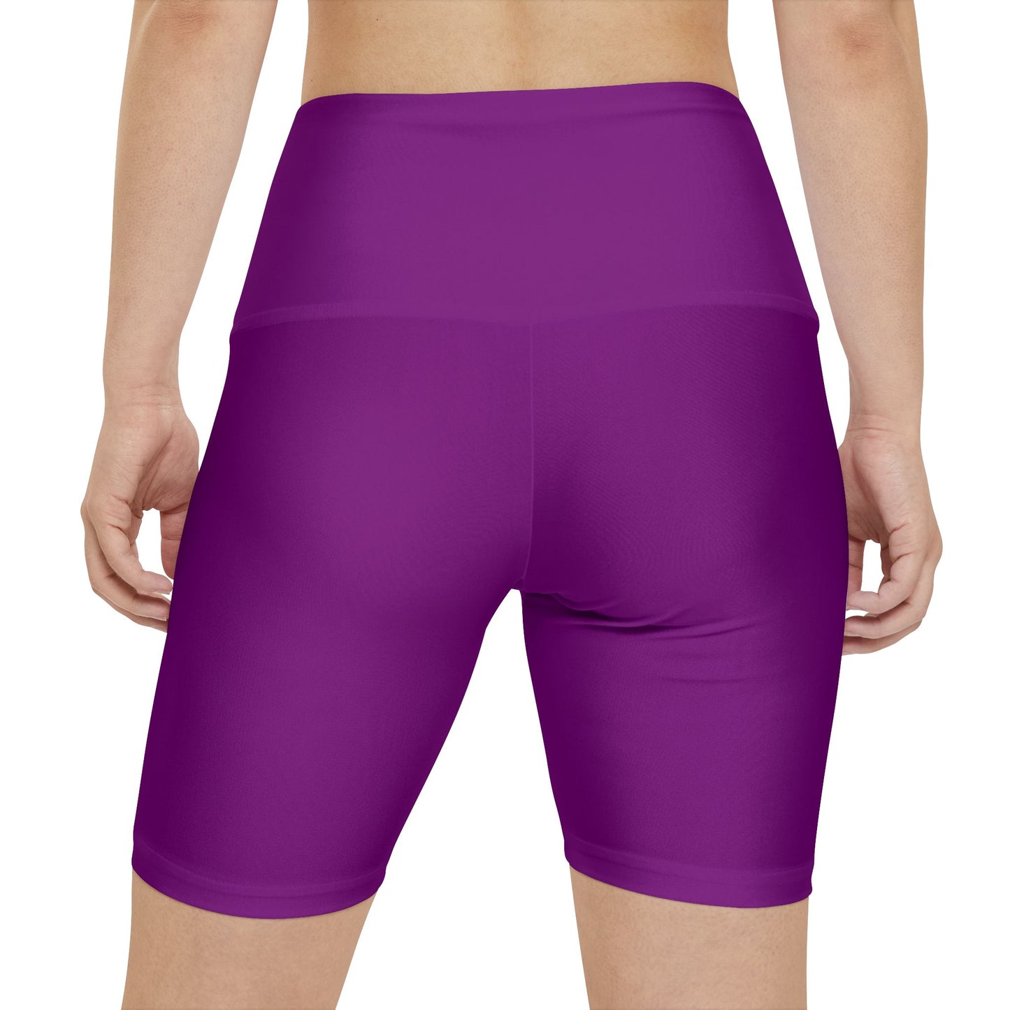 Purple Women's Workout Shorts — Solid High-Waist Biker Shorts for Exercise & Everyday Wear