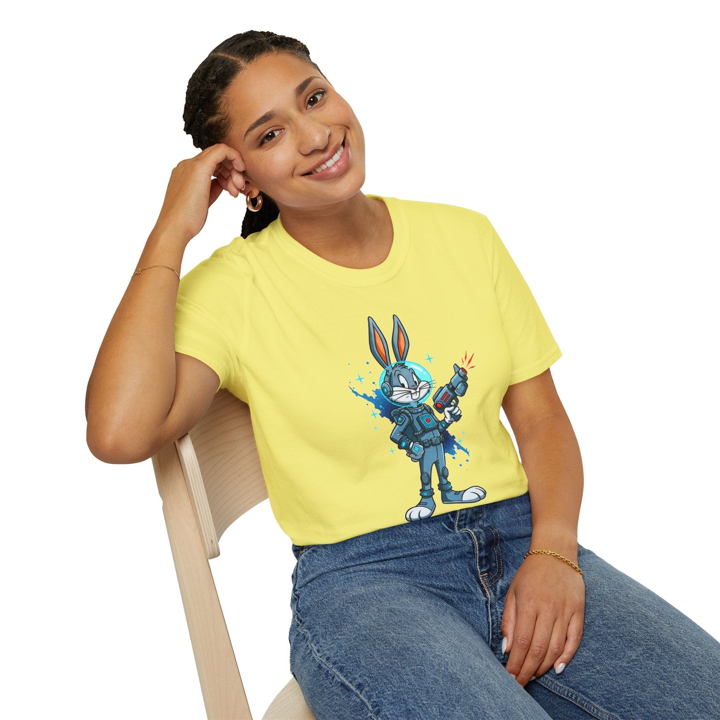 Bugs Bunny Shirt Unisex Gildan Softstyle 64000 Cartoon Tee 100 Percent Ring Spun Cotton