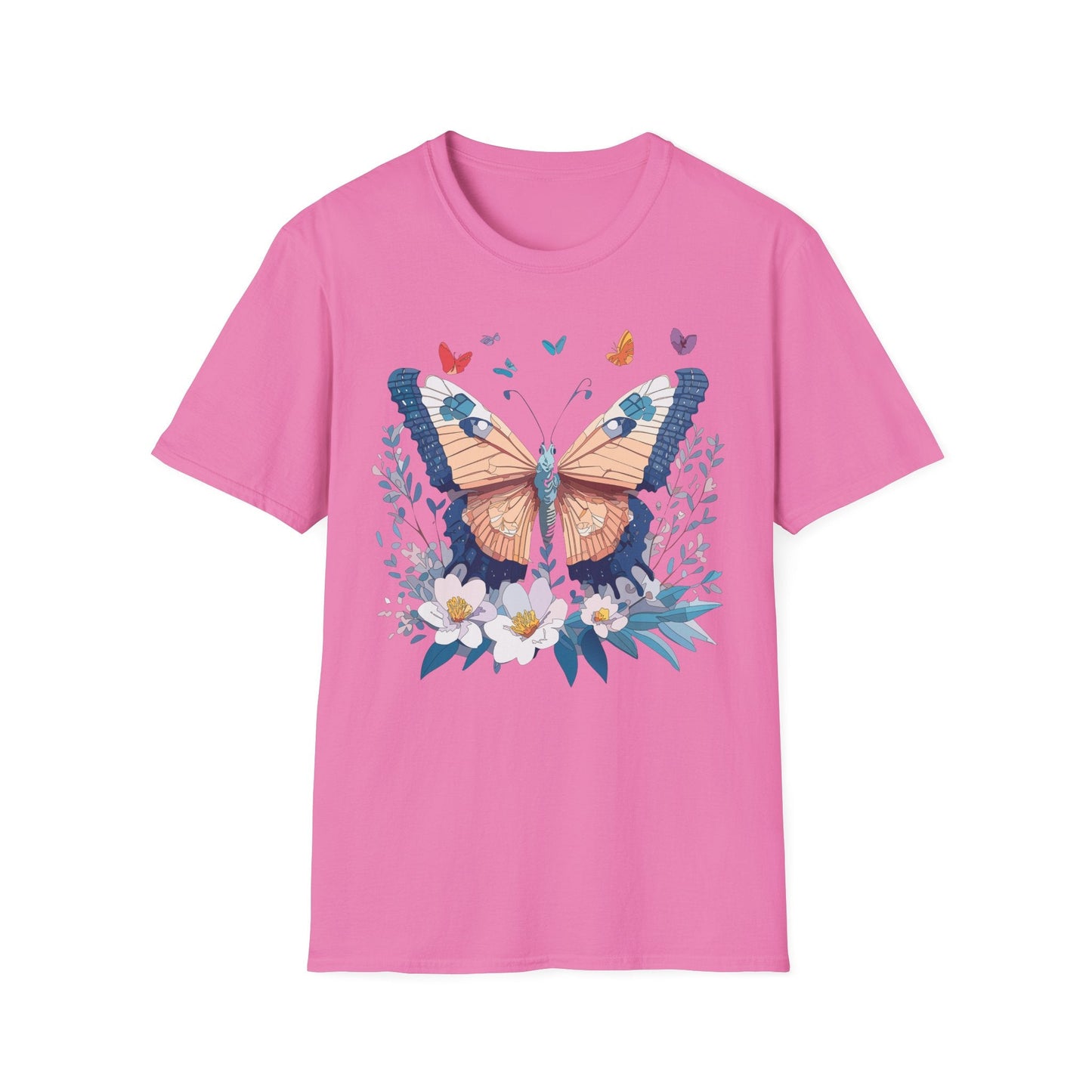 Unisex Butterfly Shirt Monarch Design Gildan Softstyle 64000 Short Sleeve Tee For Men And Women