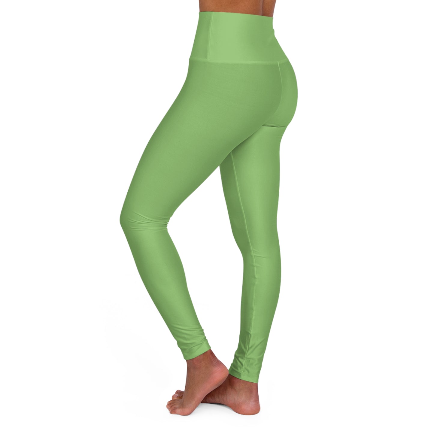 Willow Green Color High-Waist Yoga Leggings Women's Seamless Poly-Span Stretchy Pants XS-2XL