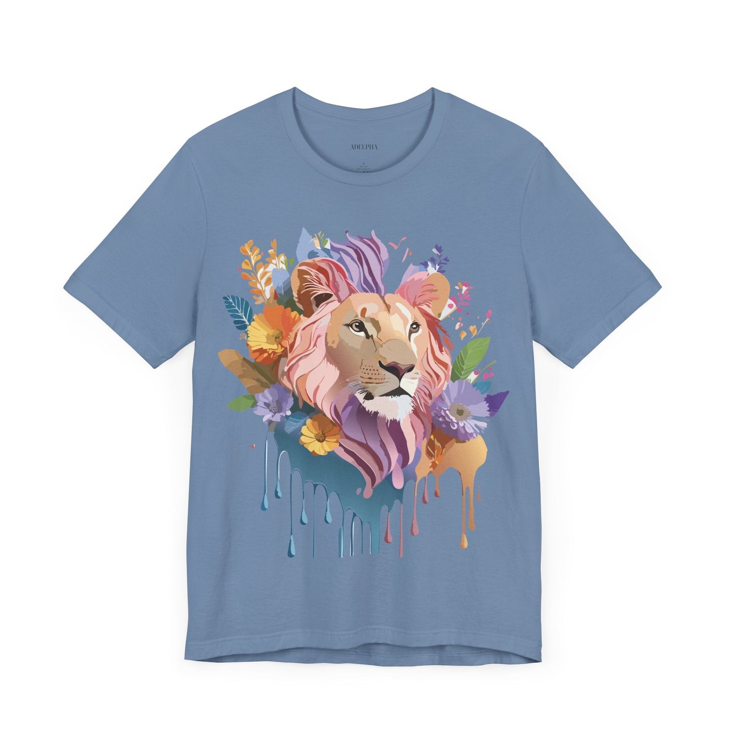 Lion Graphic Tee Unisex Short Sleeve Art Design From Adelpha Premium Vintage Inspired Tee