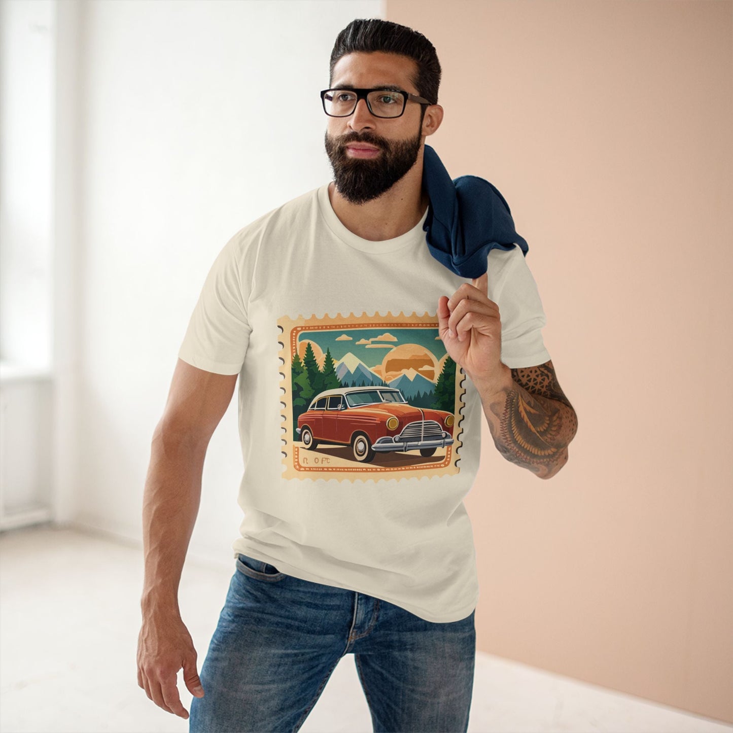 Postage Stamp Shirt Unisex Tee PS 28 Premium Cotton Original Art Design From Retro2Nova Collection