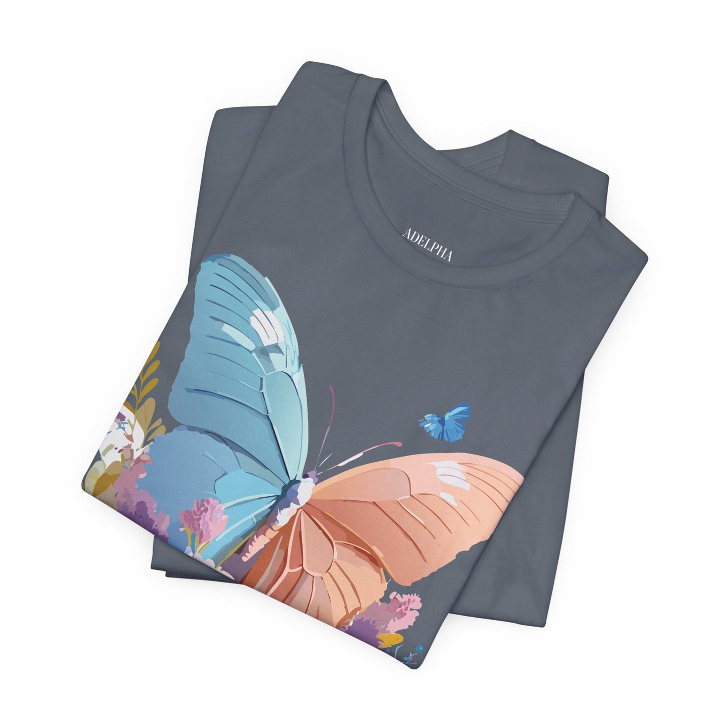 Butterfly Graphic Unisex 100 Cotton Lightweight Vintage Floral Design Jersey Tee 3
