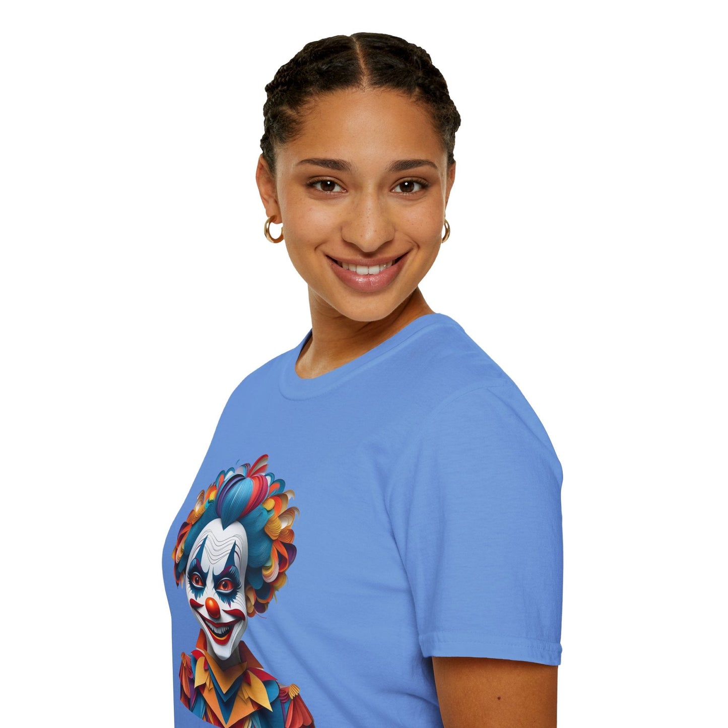 Clown Shirt Unisex T Shirt Short Sleeve Funny Man Circus Tee Gildan Softstyle 64000