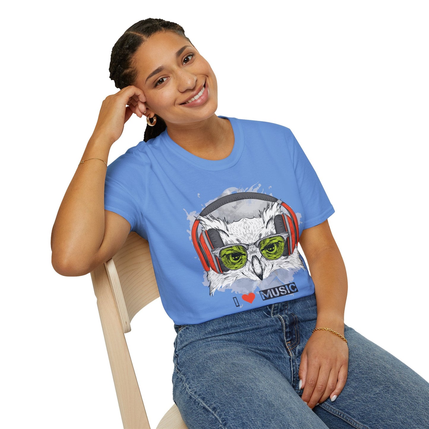 I Love Music Animals Shirt Unisex Tee With Headphones Graphic Design For Music Lovers