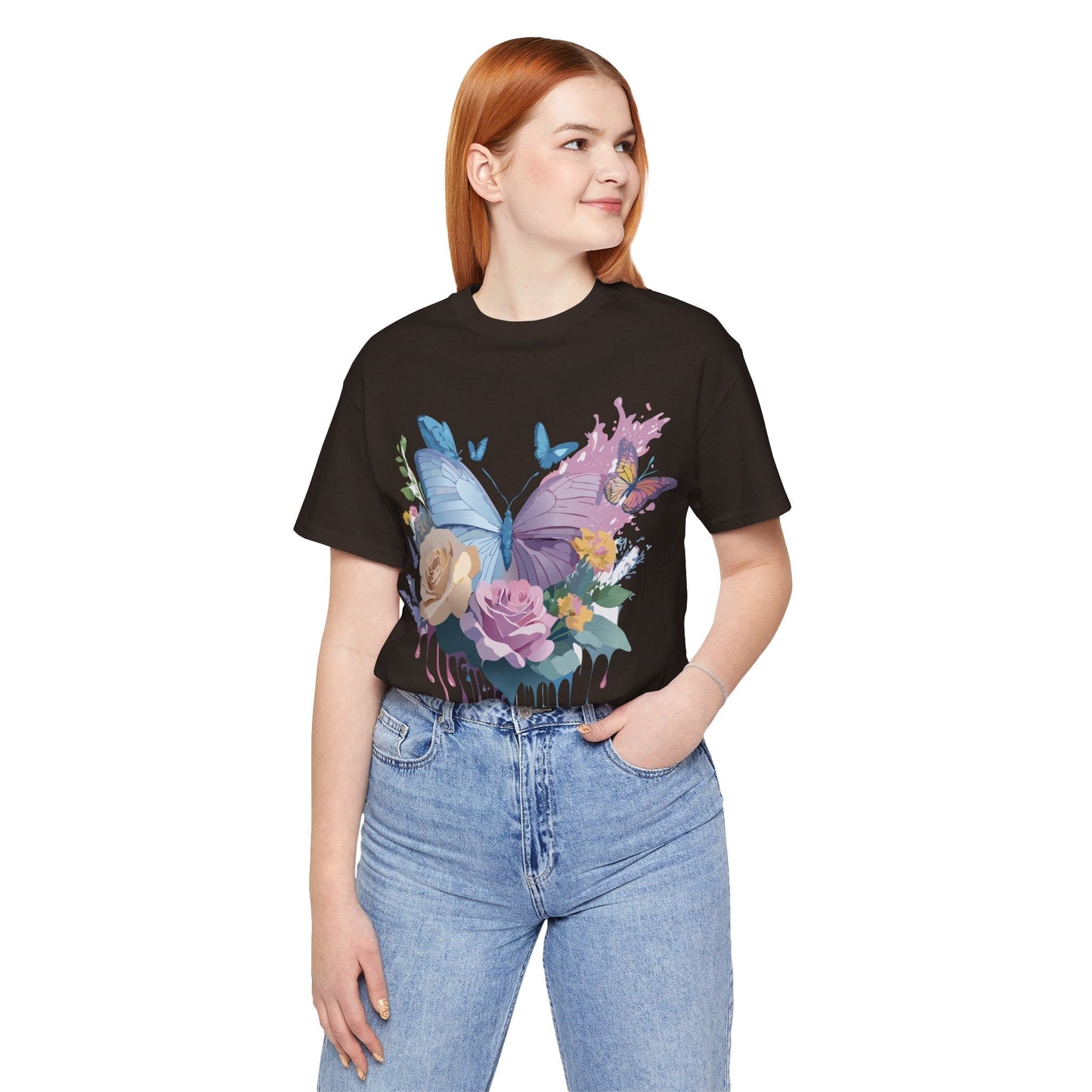 Butterfly Graphic Tee Unisex Vintage Art Design Adelpha Short Sleeve