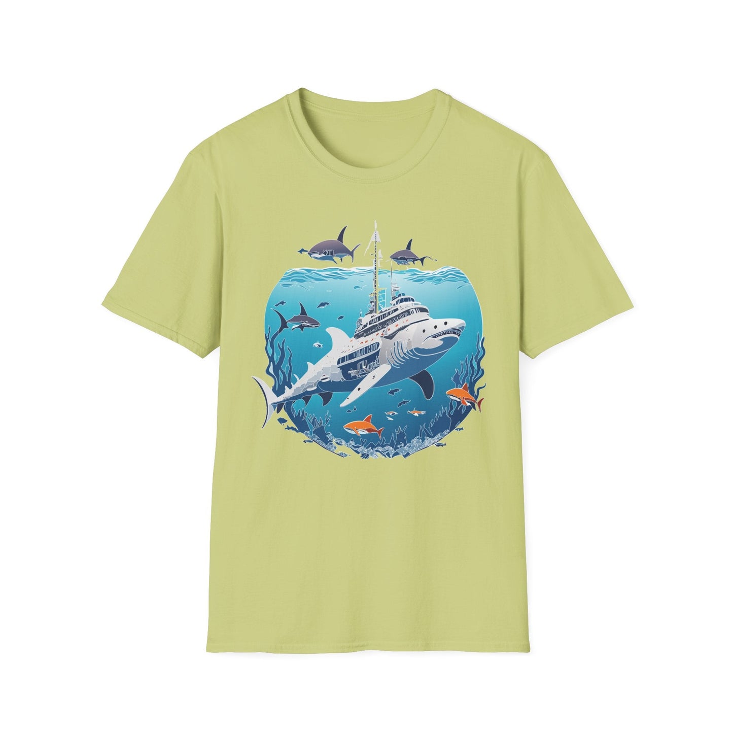 Ocean Tee Shirt Unisex Softstyle 64000 Ring Spun Cotton Art Design Tee For Everyday Comfort