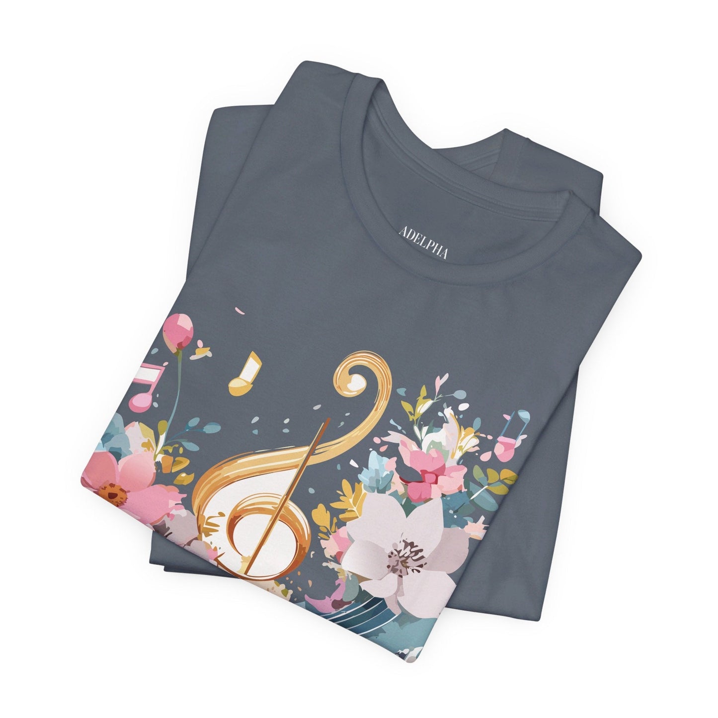 Music Graphic Unisex 100 Cotton Vintage Art with Musical Elements Tee 65