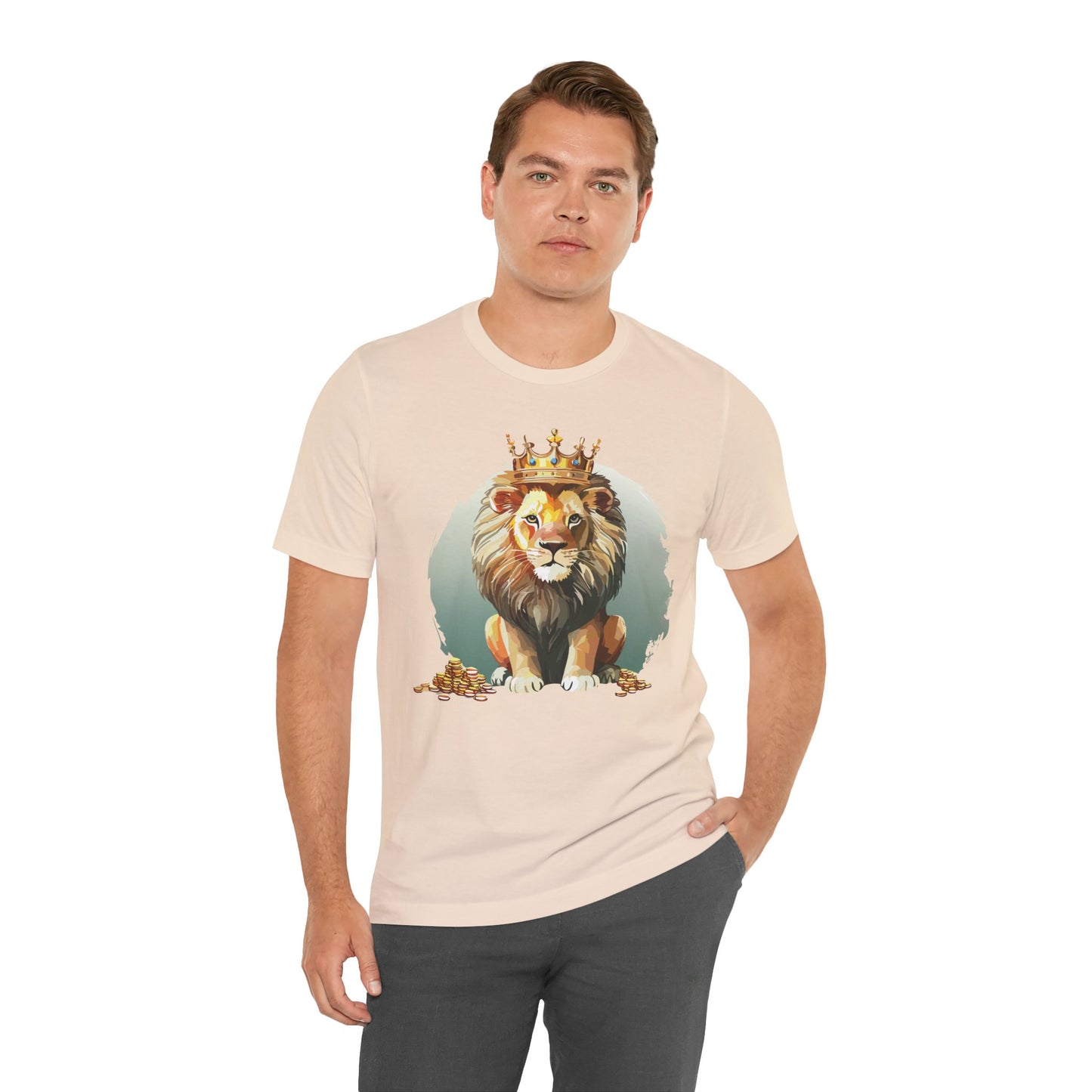 Regal Lion Short Sleeve Tee, Animal Shirt, Lion Tee, Unisex Top, Birthday Gift, Shirt with Animal design