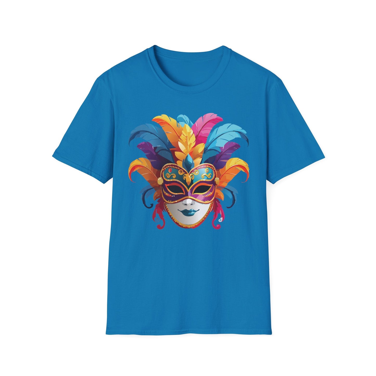 Mask Tee Shirt Unisex Masquerade Design Gildan Softstyle 64000 100 Percent Cotton