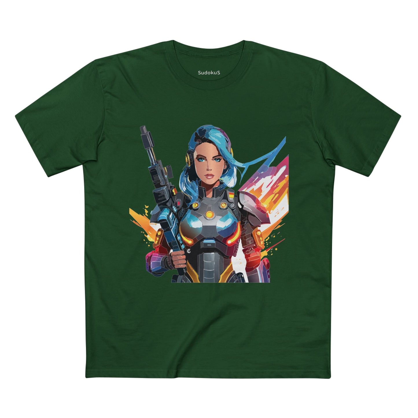 Army-woman Graphic Unisex 100 Cotton Staple Tee 7