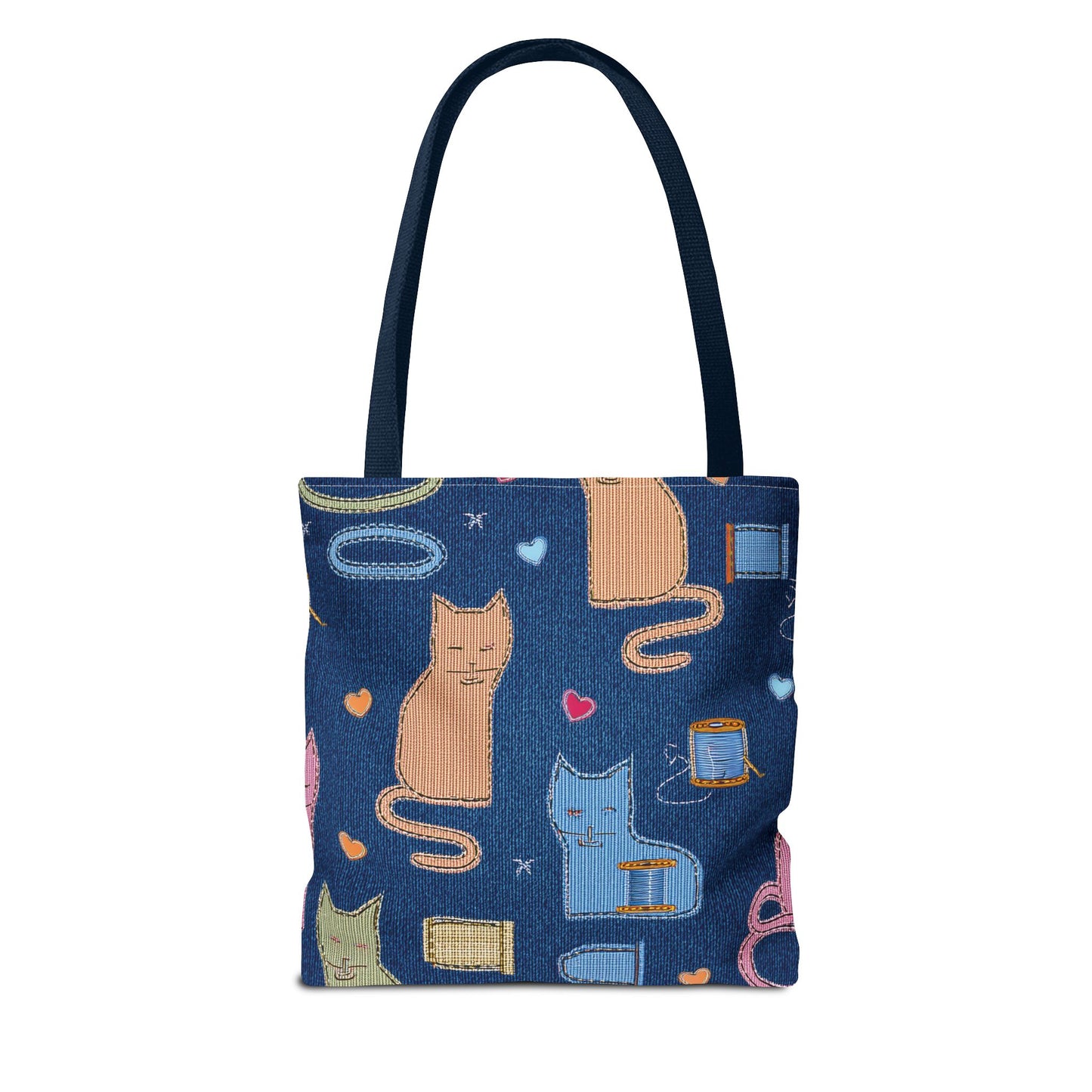 Love Day Graphic Design Denim Fabric Imitation Print Unisex Canvas Bag POLY 3 Sizes Tote Bag 201-19
