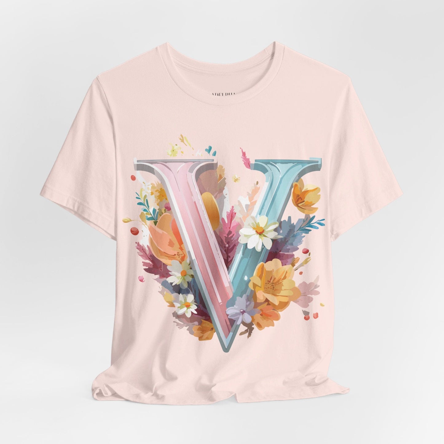 Letter V Graphic Tee Unisex Jersey Short Sleeve Art Design  Vintage Inspired