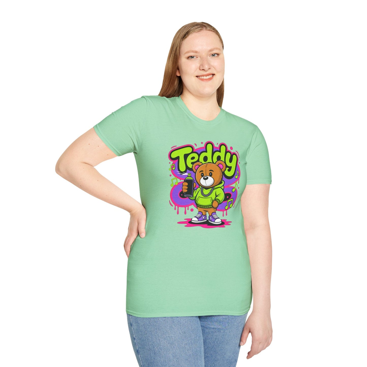 Cartoon T Shirt With Animation Funny Animals Tee Unisex Softstyle Gildan 64000 Cotton