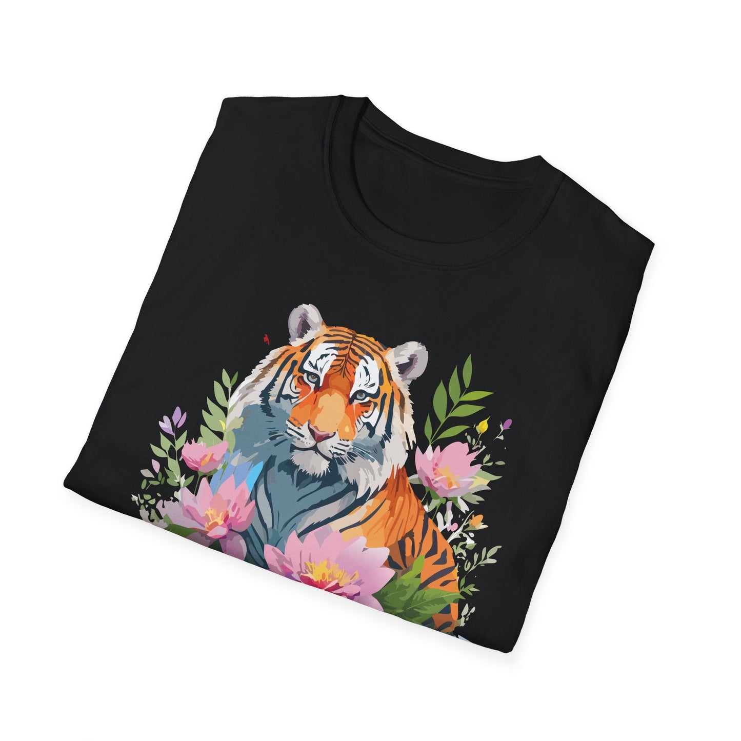 Tiger Print Unisex T Shirt Gildan Softstyle 64000 Animal Tee