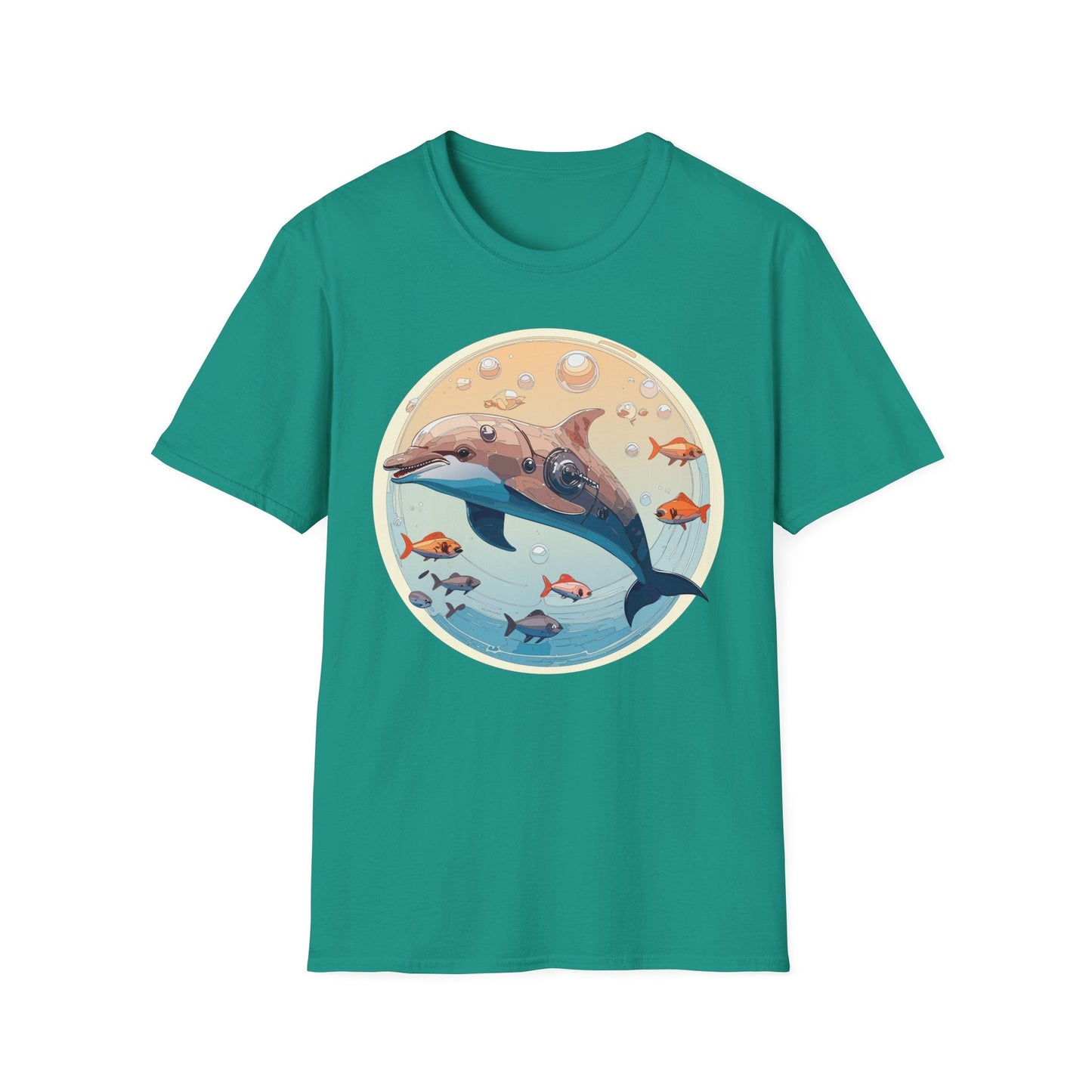 Dolphin Shirt Unisex Softstyle Tee 100 Percent Ring Spun Cotton Breathable Gildan 64000