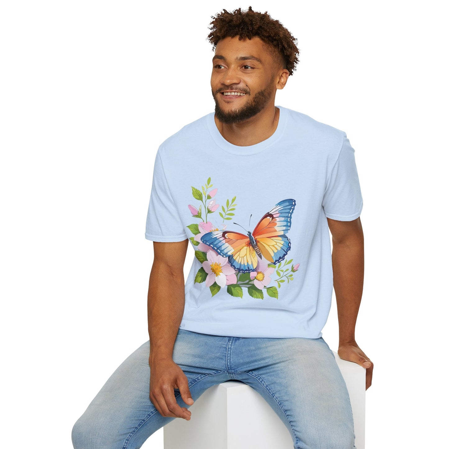 Butterfly T Shirt Unisex Monarch Design Gildan Softstyle 64000 Ring Spun Cotton Tee