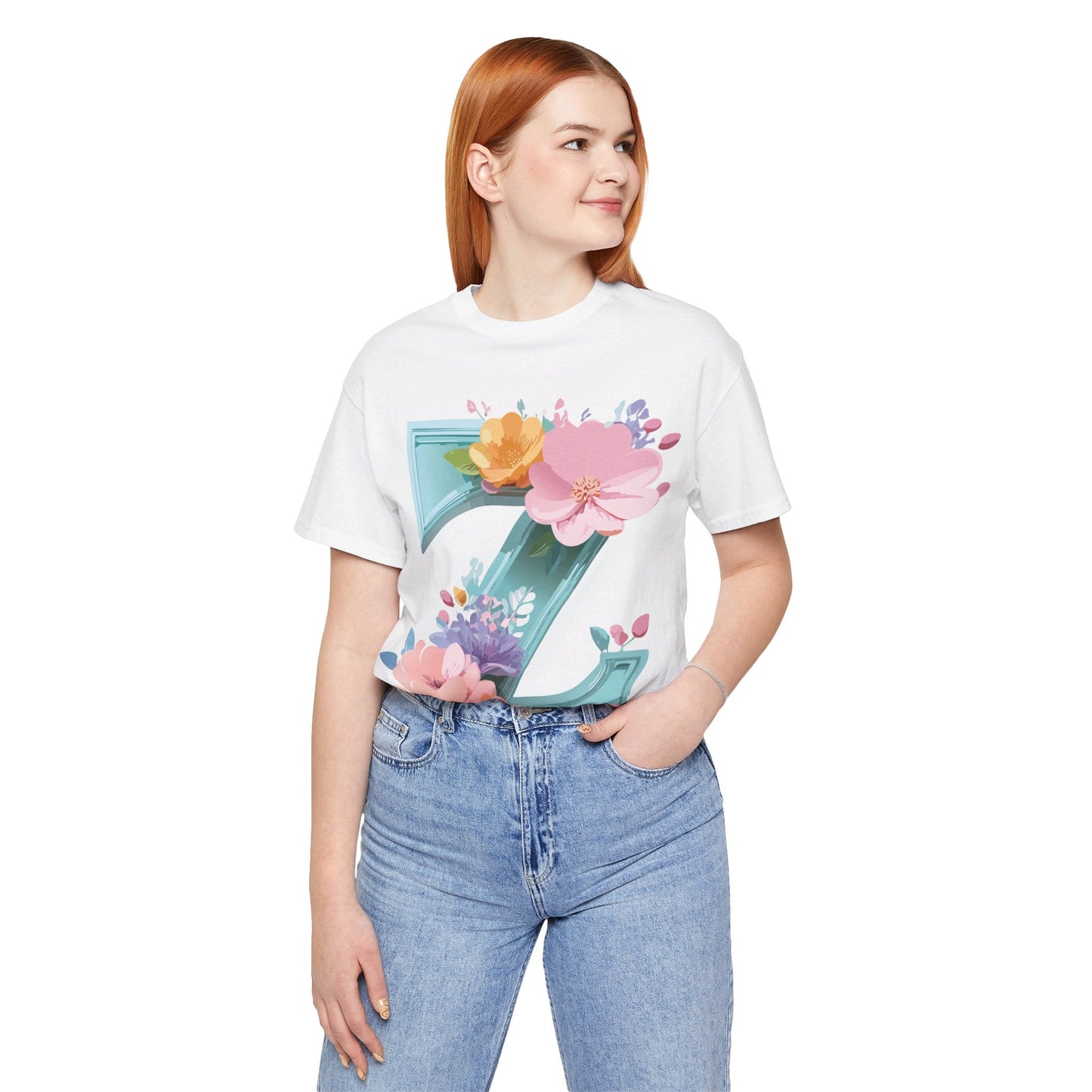 Letter Z Shirt Graphic Tee Unisex Jersey Short Sleeve Premium Vintage Inspired Artwork Adelpha