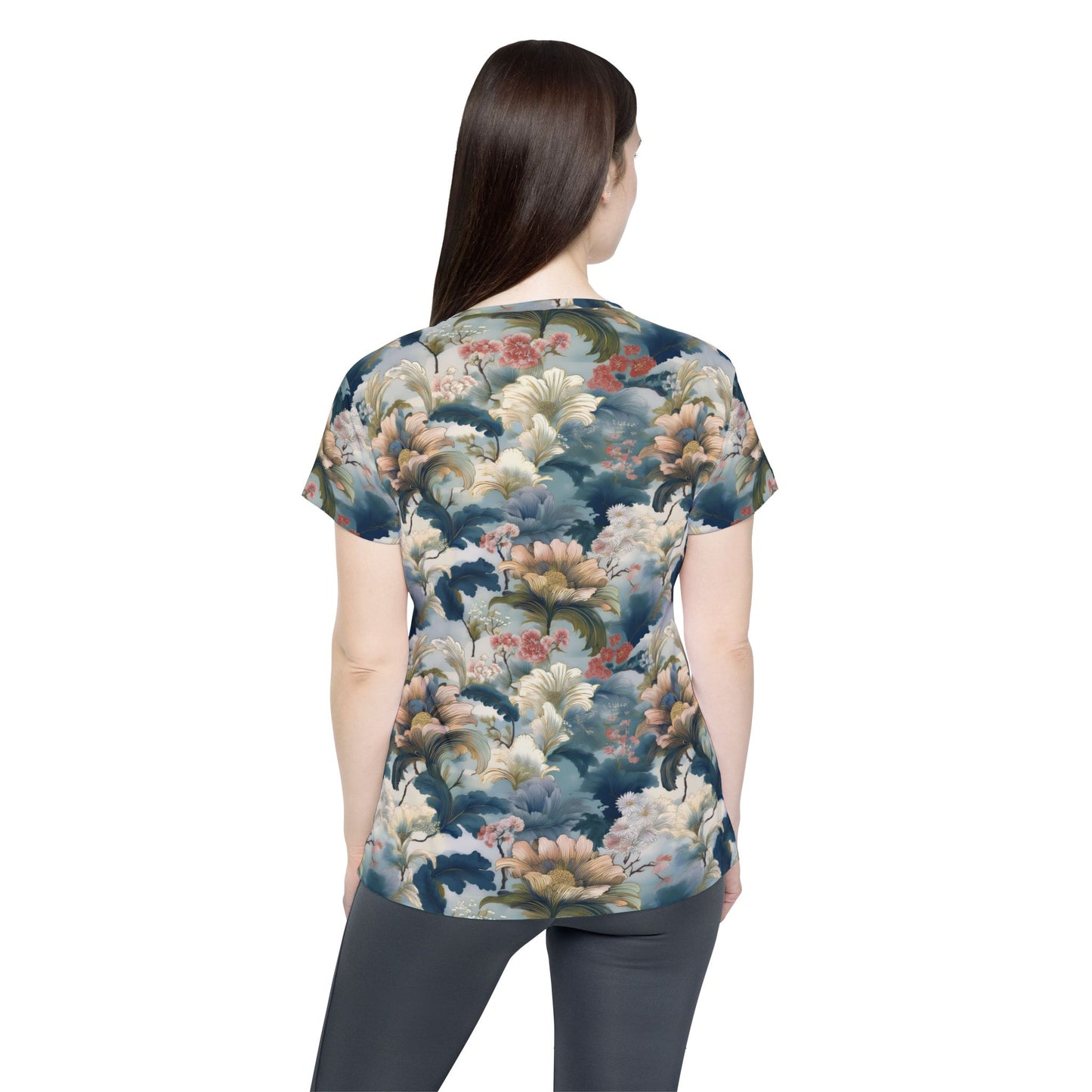 Women Poly T-Shirt with Floral Print