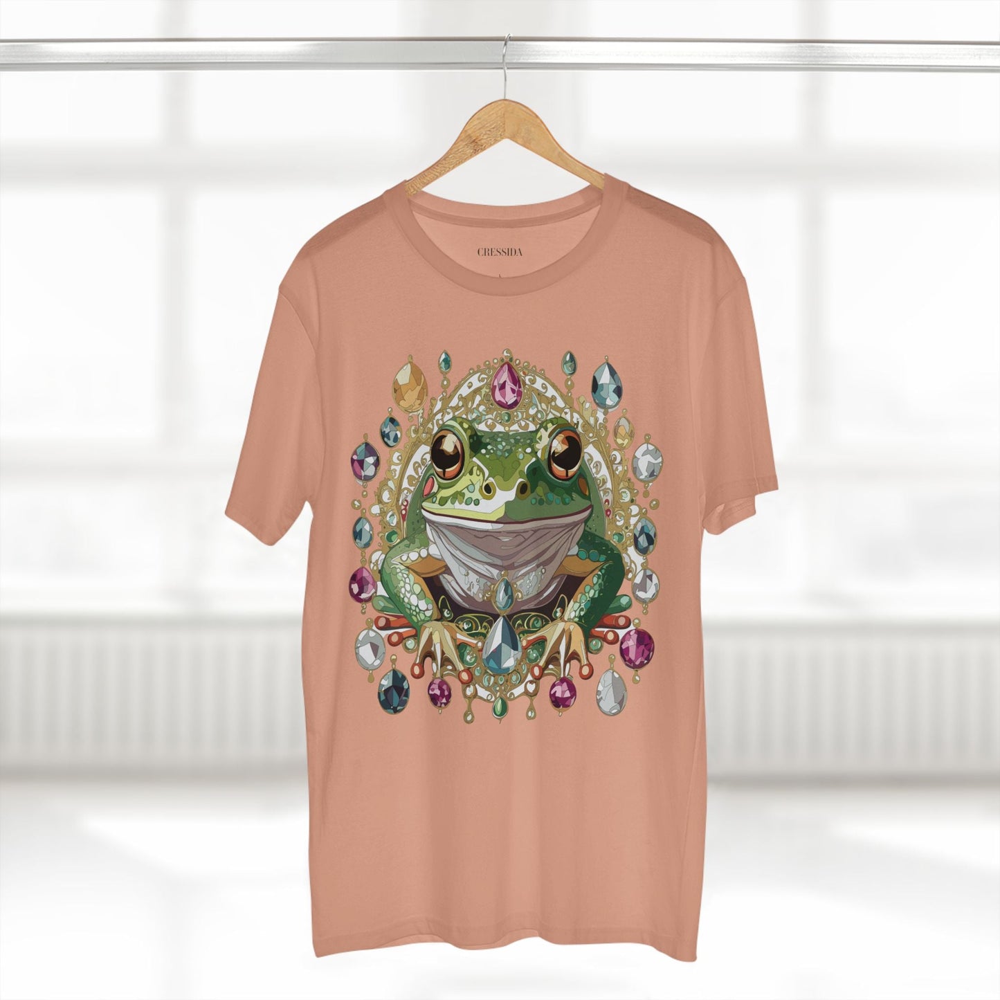 Frog Graphic Unisex 100 Cotton Tee With Unique Animal Golden Medallion Art Design 27