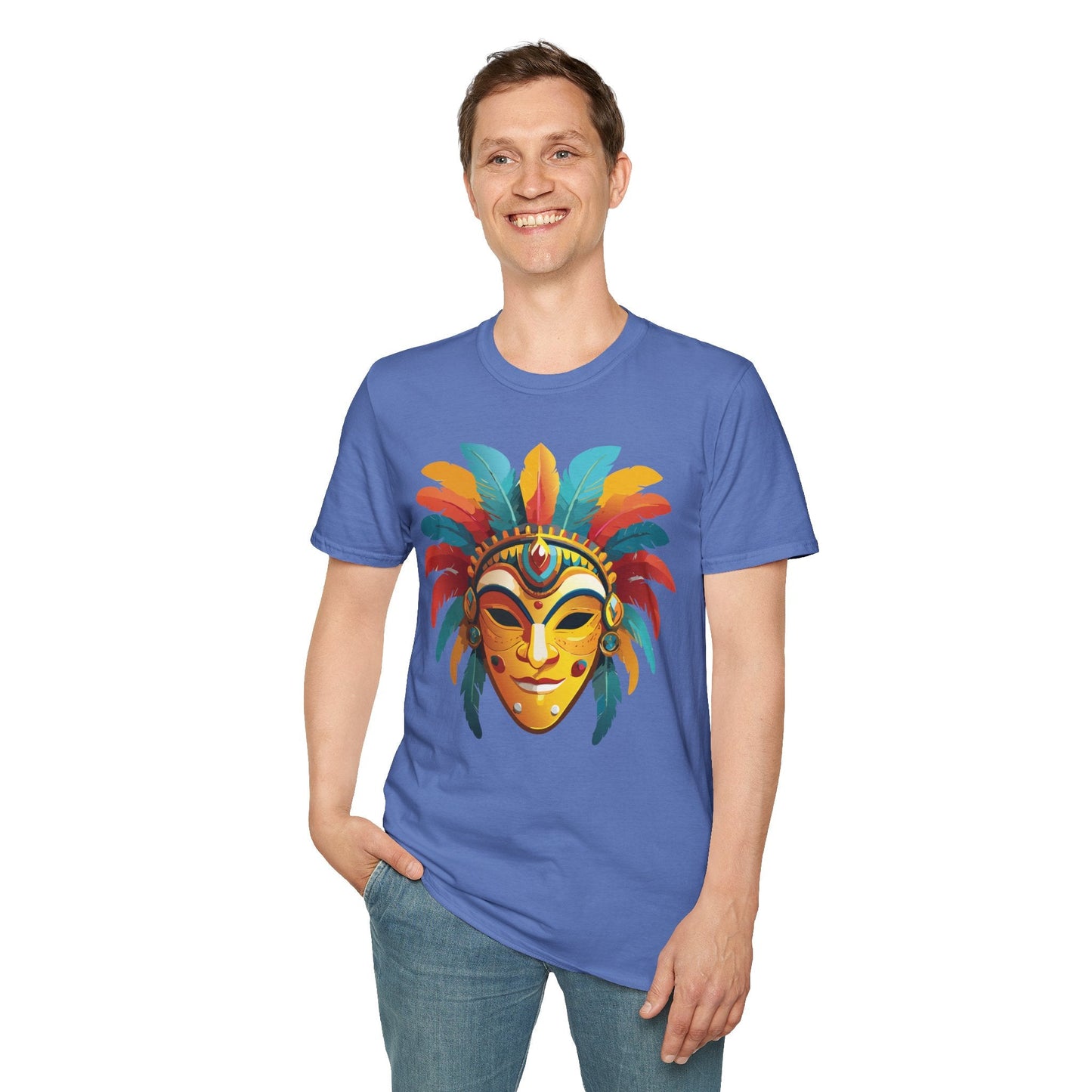 Mask Graphic Unisex Cotton Masquerade Design Artwork Tee 3