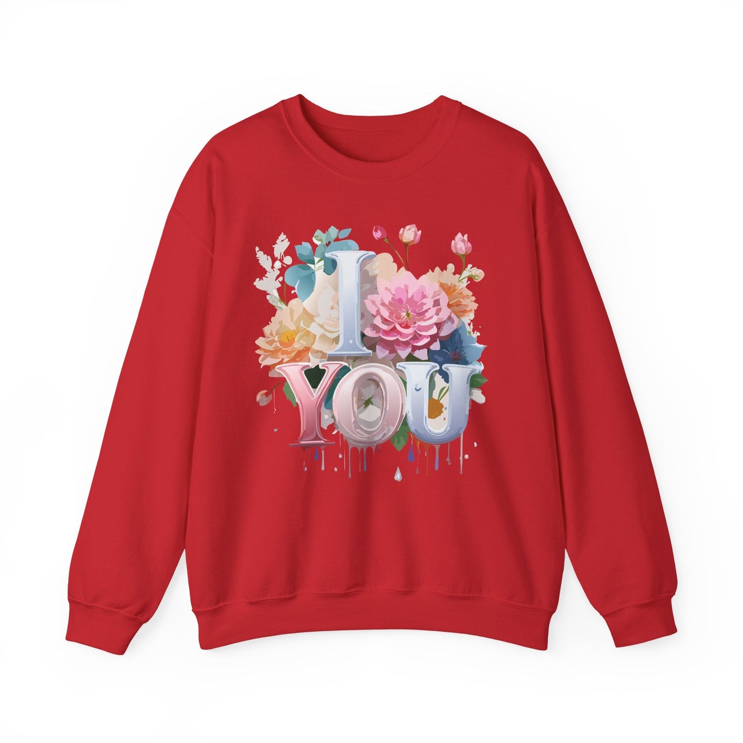 Floral Love Sweatshirt Valentines Day Unisex Crewneck Cozy Flower Design For All Season Wear