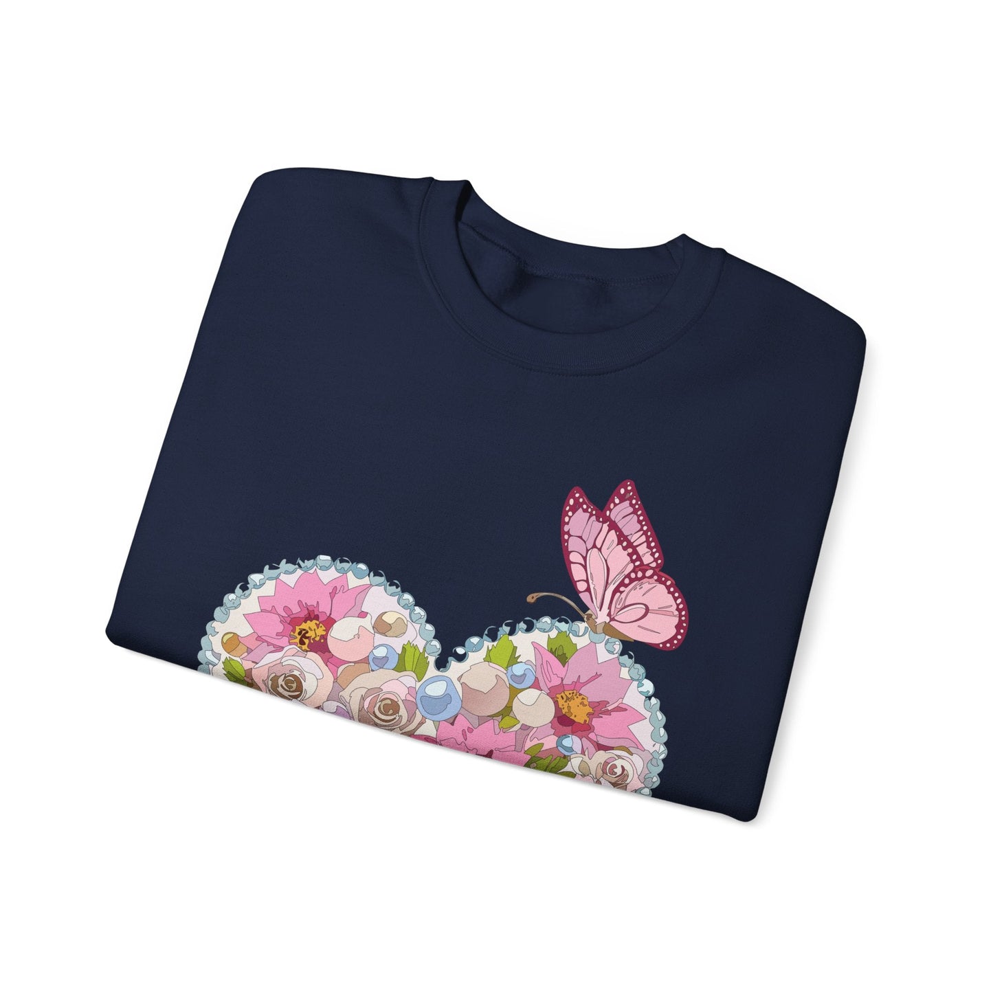 Floral Heart Sweatshirt Unisex Heavy Blend Crewneck 50 Cotton 50 Polyester Valentine's Day