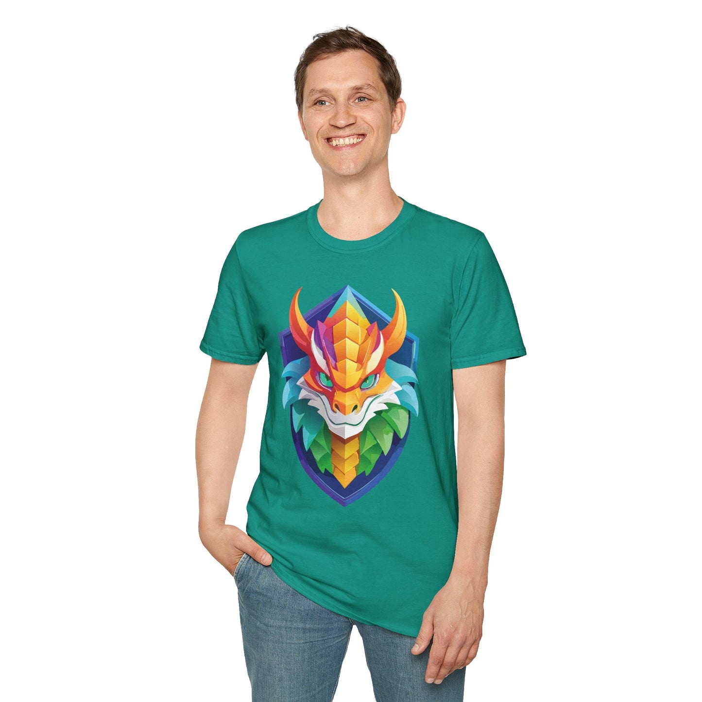 Dragon Graphic Unisex Cotton Softstyle Art Design Tee With Animals 6