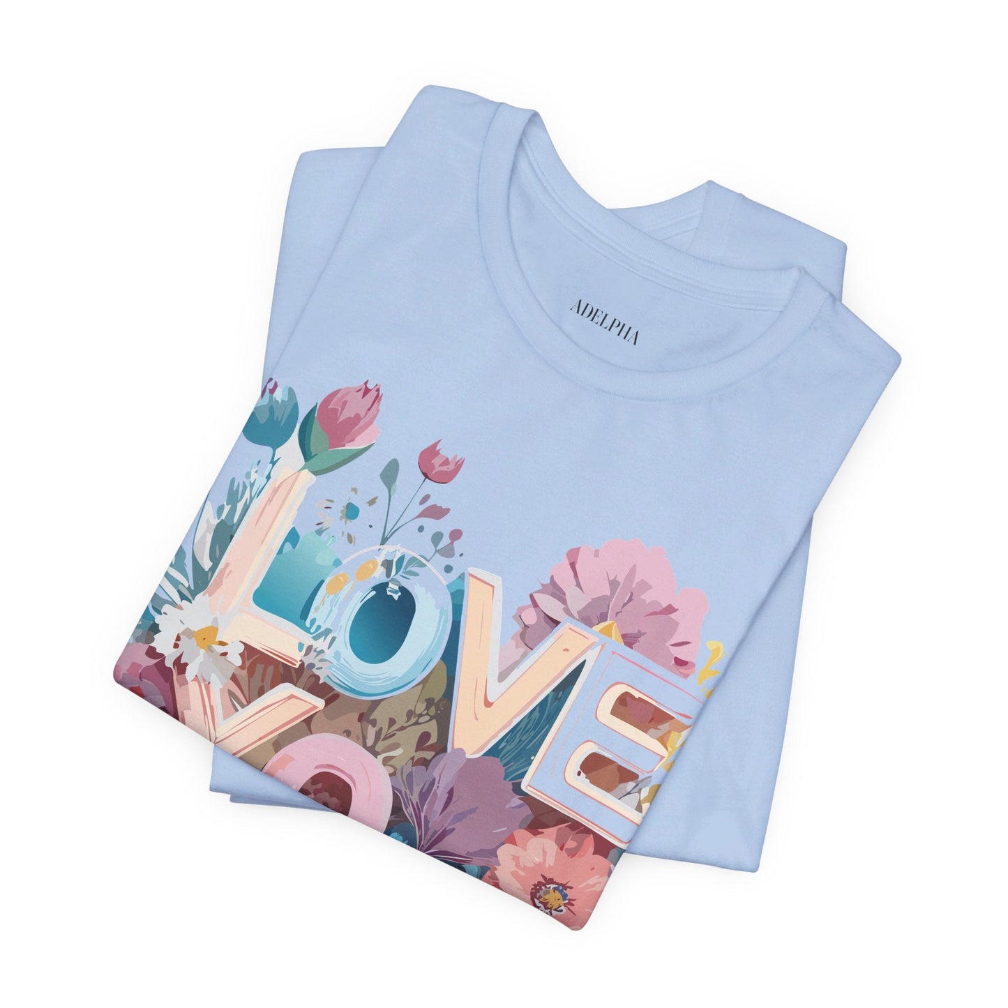 Valentine Day Graphic Unisex 100 Cotton Vintage Artwork with Love and Flower Design Tee 37