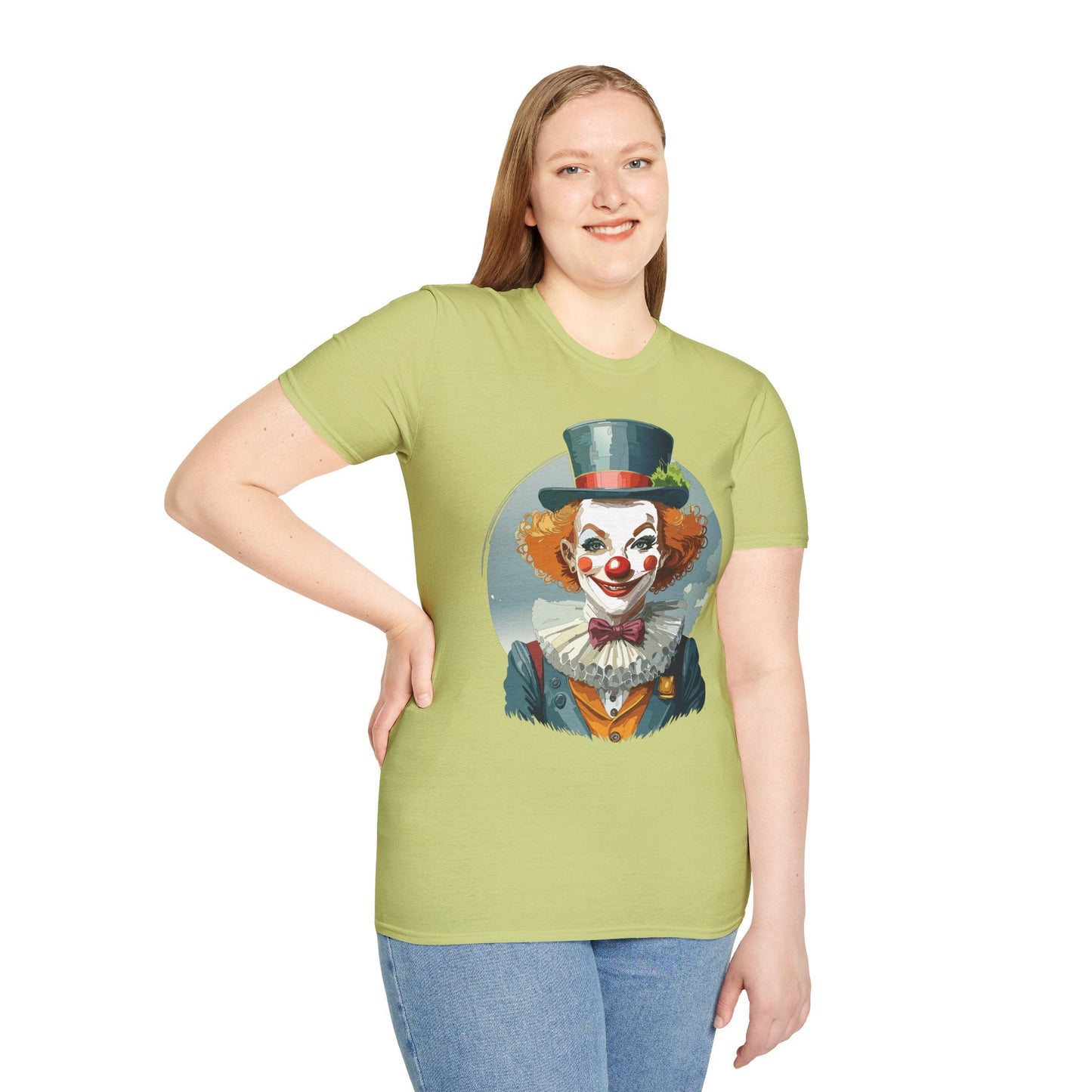 Unisex Clown Shirt Funny Man Circus Design Hundred Percent Ring Spun Cotton Gildan Softstyle Tee