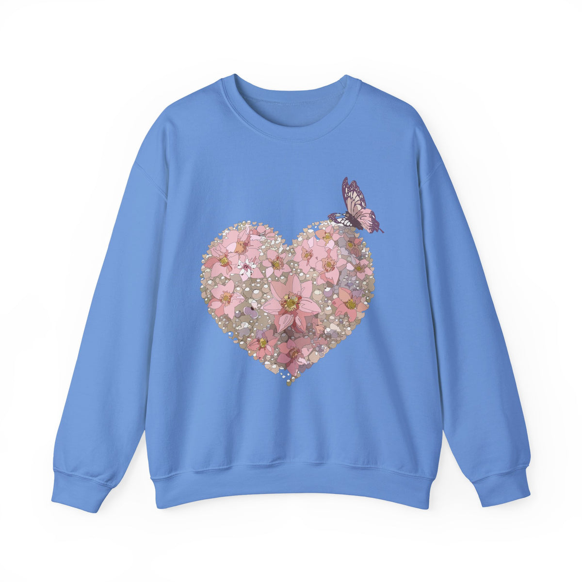 Floral Heart Love Graphic Valentine's Day Sweatshirt Unisex 50/50 Cotton-Poly Sweatshirt w29