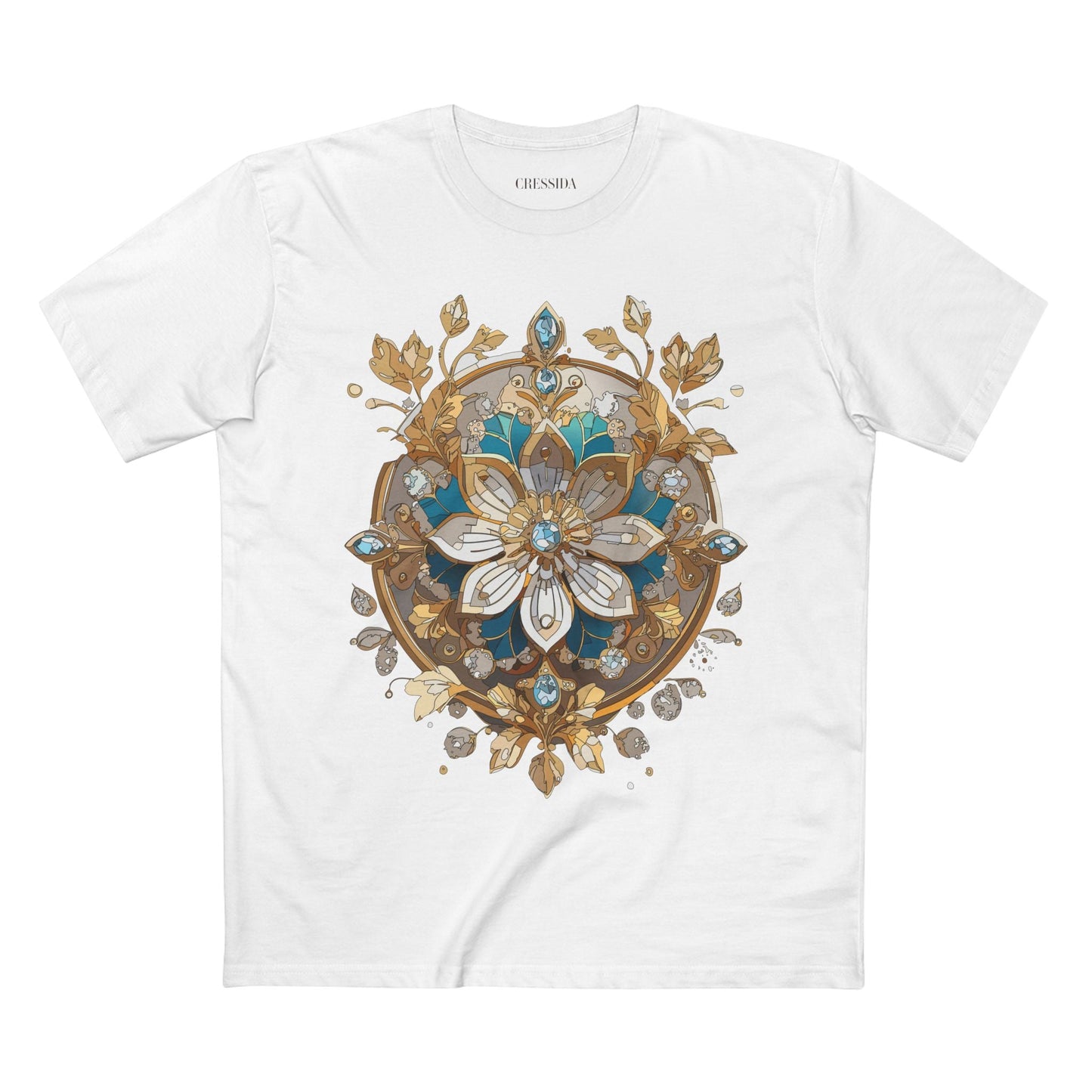 Floral Graphic T-Shirt Unisex 100 Cotton Art Design with Antique Flowers Tee 11