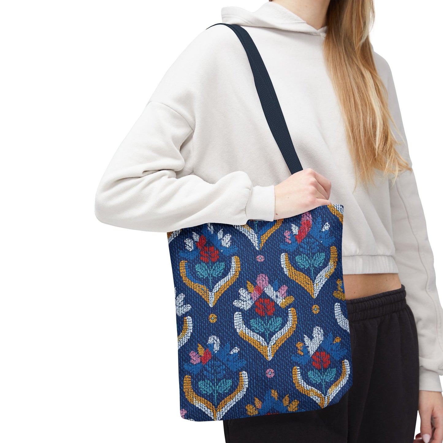 Denim Fabric Imitation Print Unisex Canvas Bag Poly Spun 3 Sizes Tote Bag 150