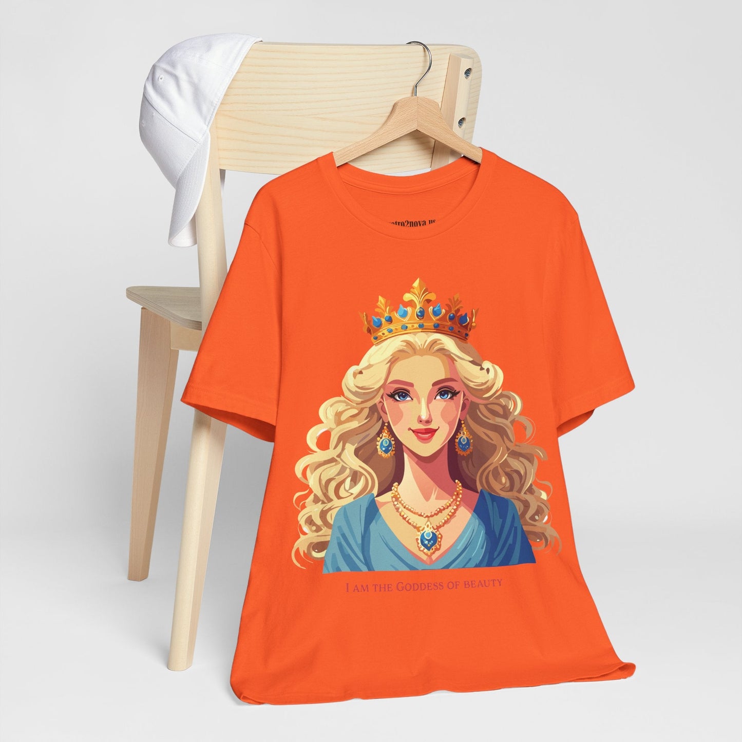 Goddess Graphic Cotton Tee Unisex Short Sleeve By Retro2Nova Original Art Vintage Inspired