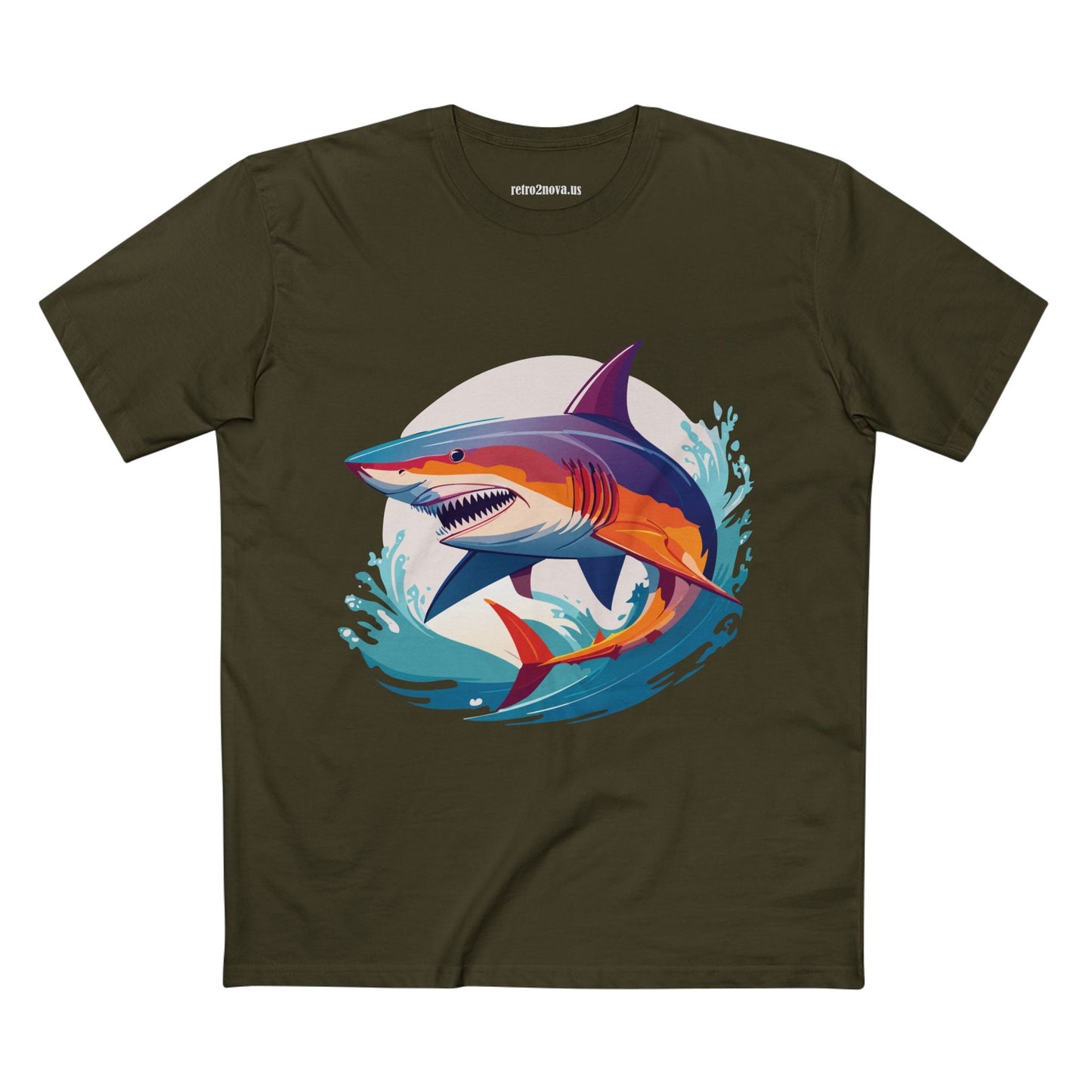 Shark Animals Shirt Unisex Premium Cotton Tee With Original Art Design From Retro2Nova Art Collection